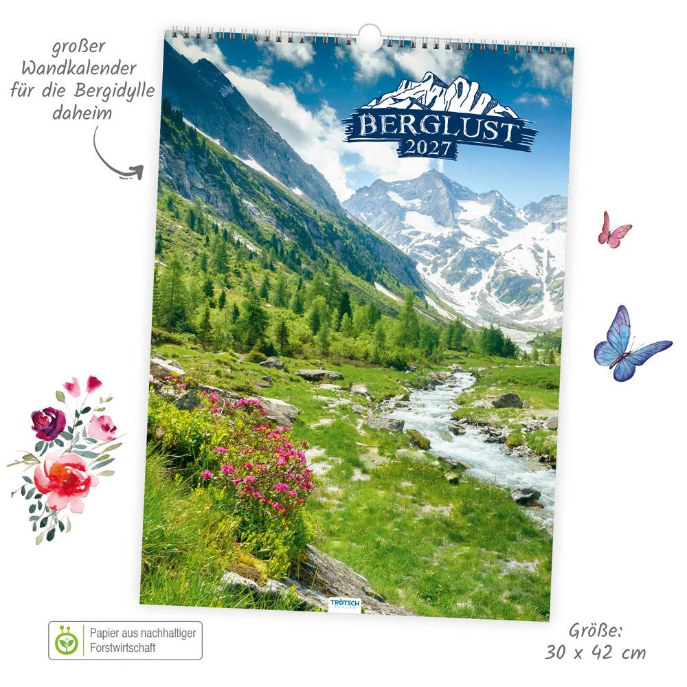 TRÖTSCH - Großbildkalender Berglust 2027 – Ansicht