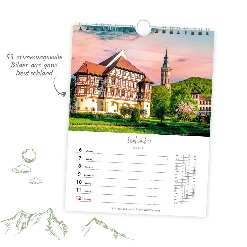 TRÖTSCH - Wochenkalender zum Hängen Deutschlandreise 2027 – Ansicht