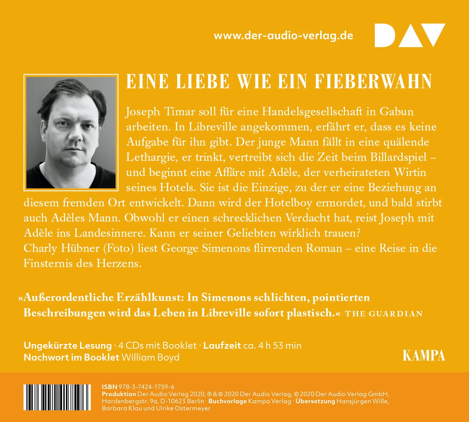 Buchrückseite von 'Tropenkoller' mit Klappentext - Hörbuch (CD)