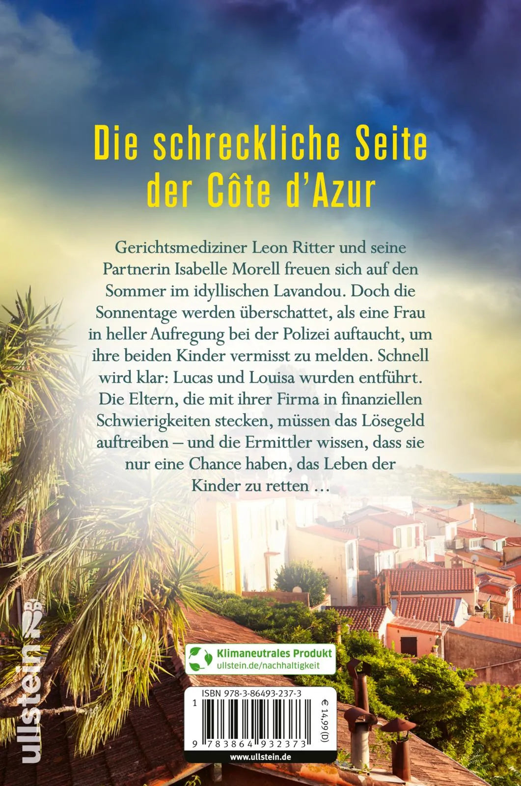 Buchrückseite von 'Trügerisches Lavandou' mit Klappentext - Paperback