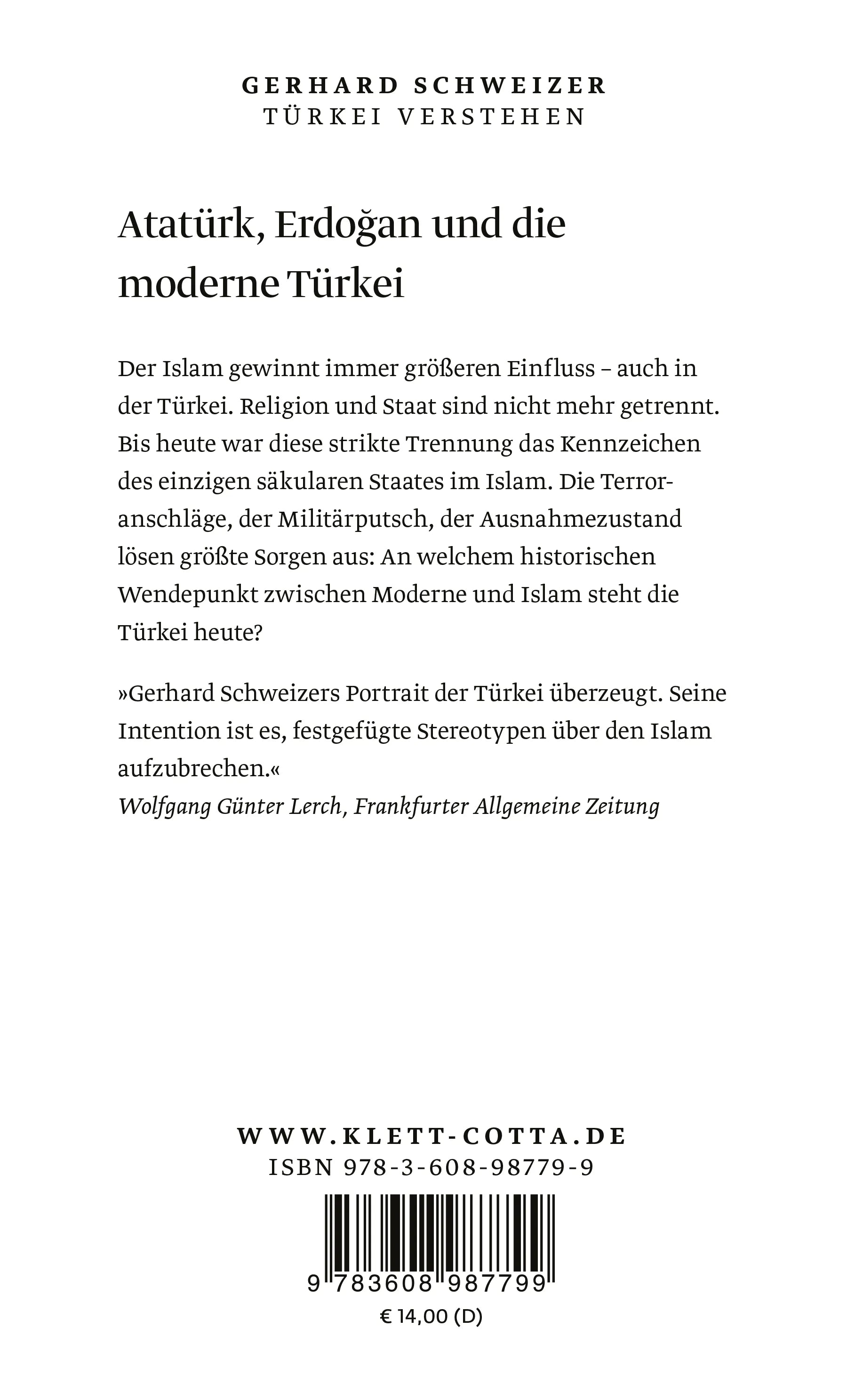 Buchrückseite von 'Türkei verstehen' mit Klappentext - Taschenbuch