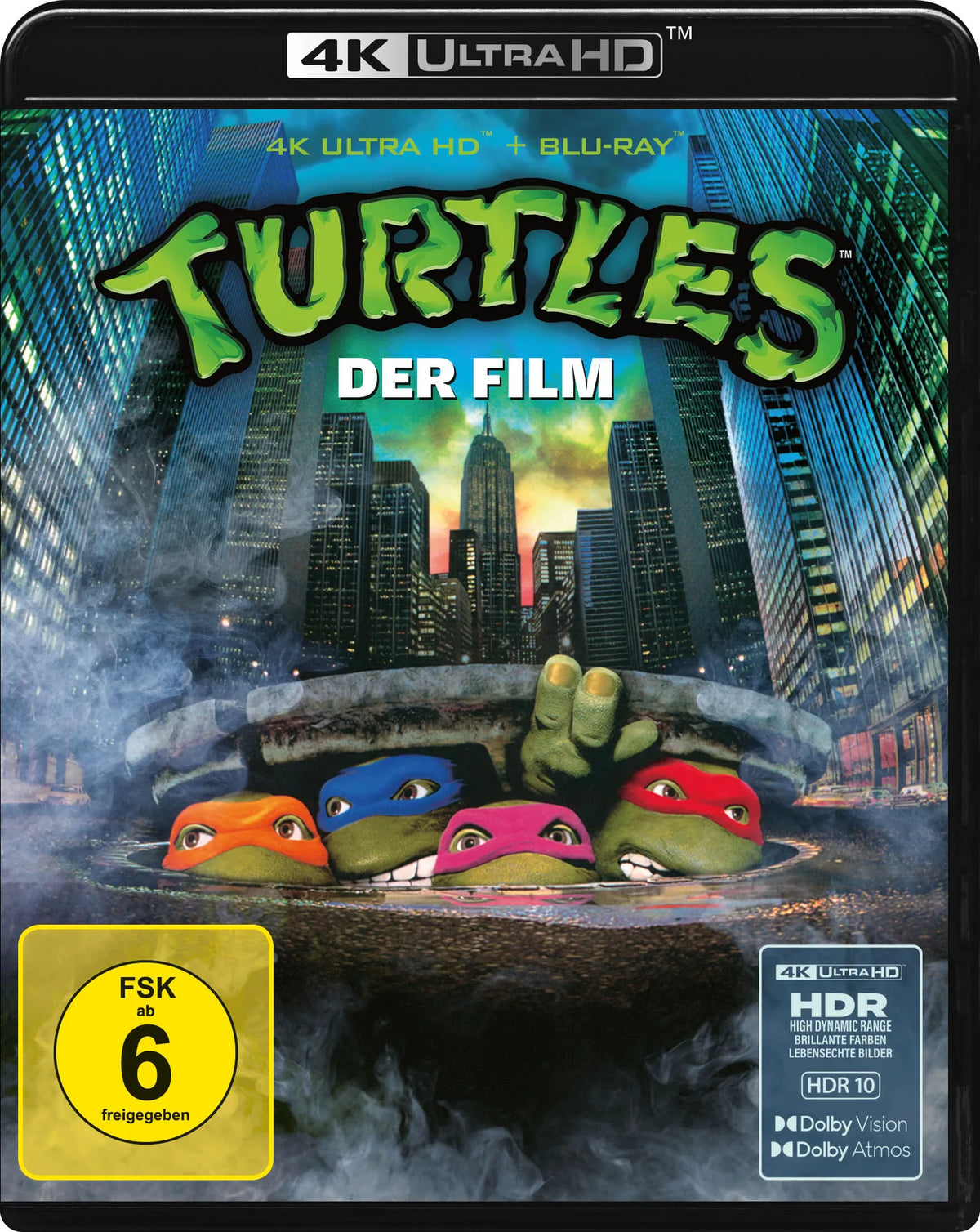 4K UHD Blu-ray-Cover: Turtles - Der Film. Regie: Steve Barron