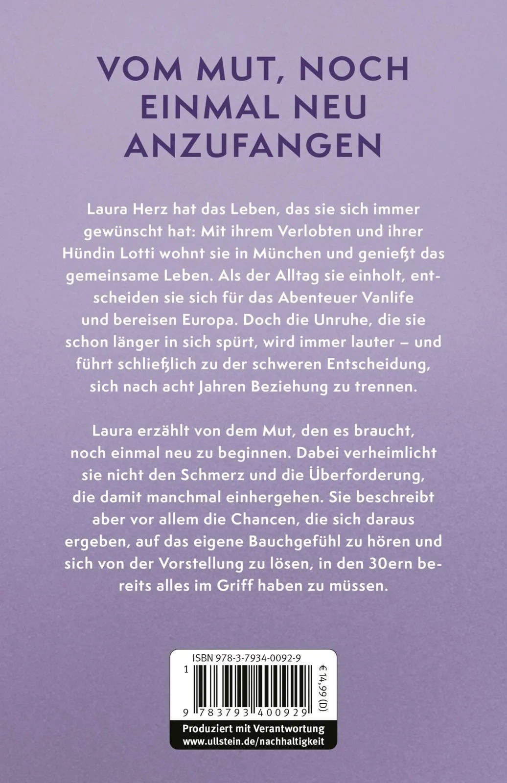 Buchrückseite von 'Two Lives' mit Klappentext - Paperback