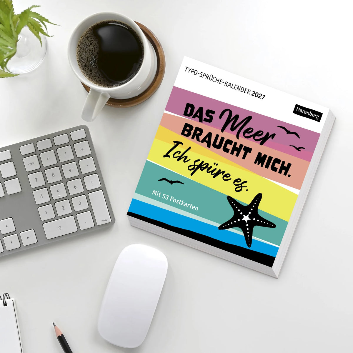 Typo-Sprüche-Kalender Postkartenkalender 2027 - Wochenkalender mit 53 Postkarten – Ansicht
