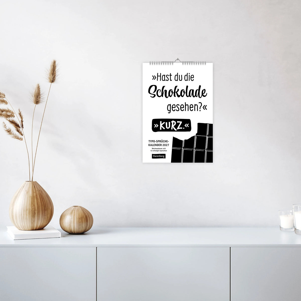 Typo-Sprüche-Kalender s/w Wochenplaner 2027 - mit 53 witzigen Sprüchen – Ansicht