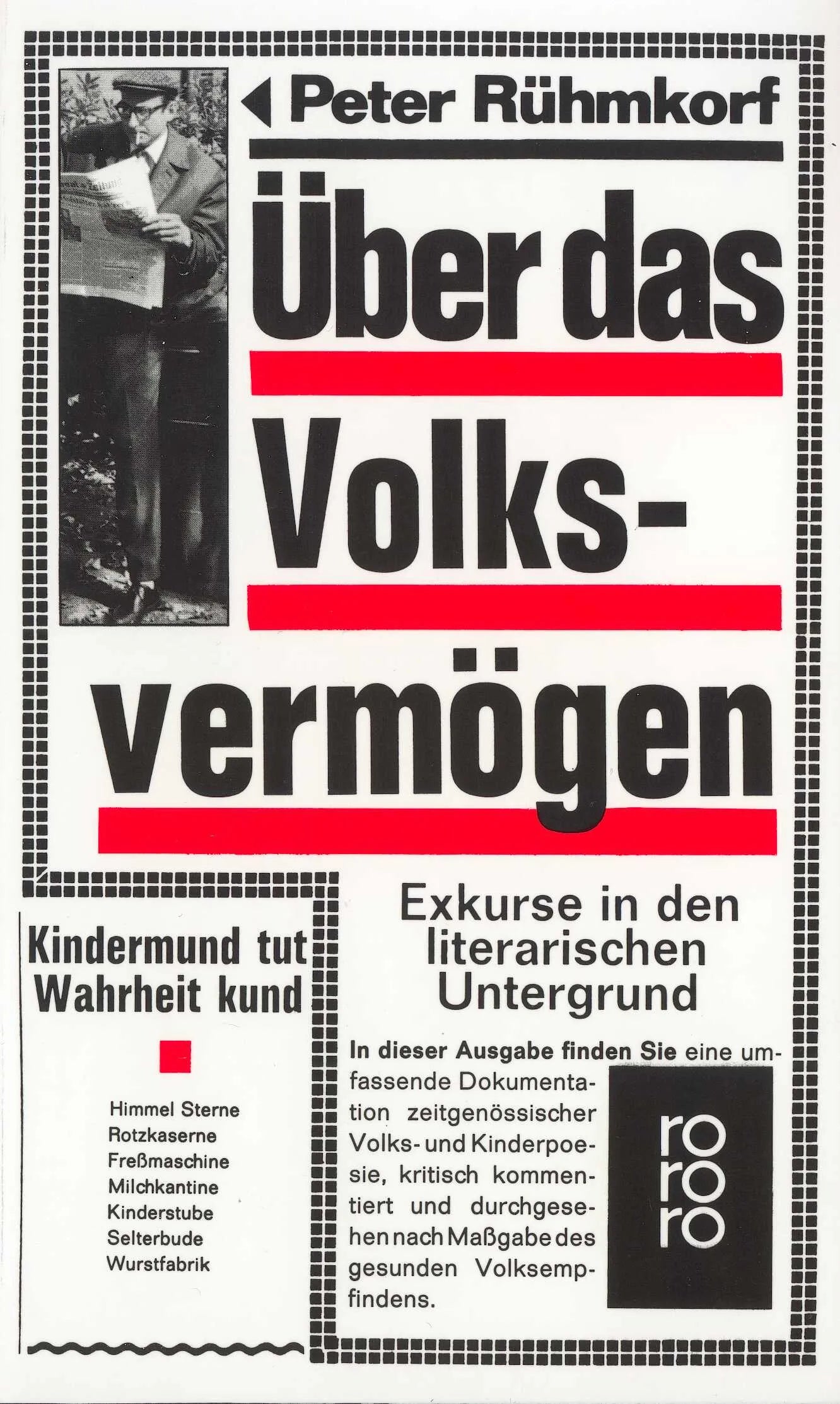 Buchcover von 'Über das Volksvermögen' - Taschenbuch von Peter Rühmkorf