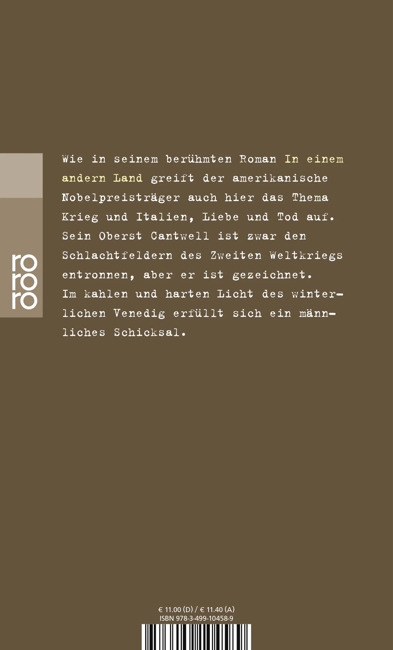 Buchrückseite von 'Über den Fluß und in die Wälder' mit Klappentext - Taschenbuch