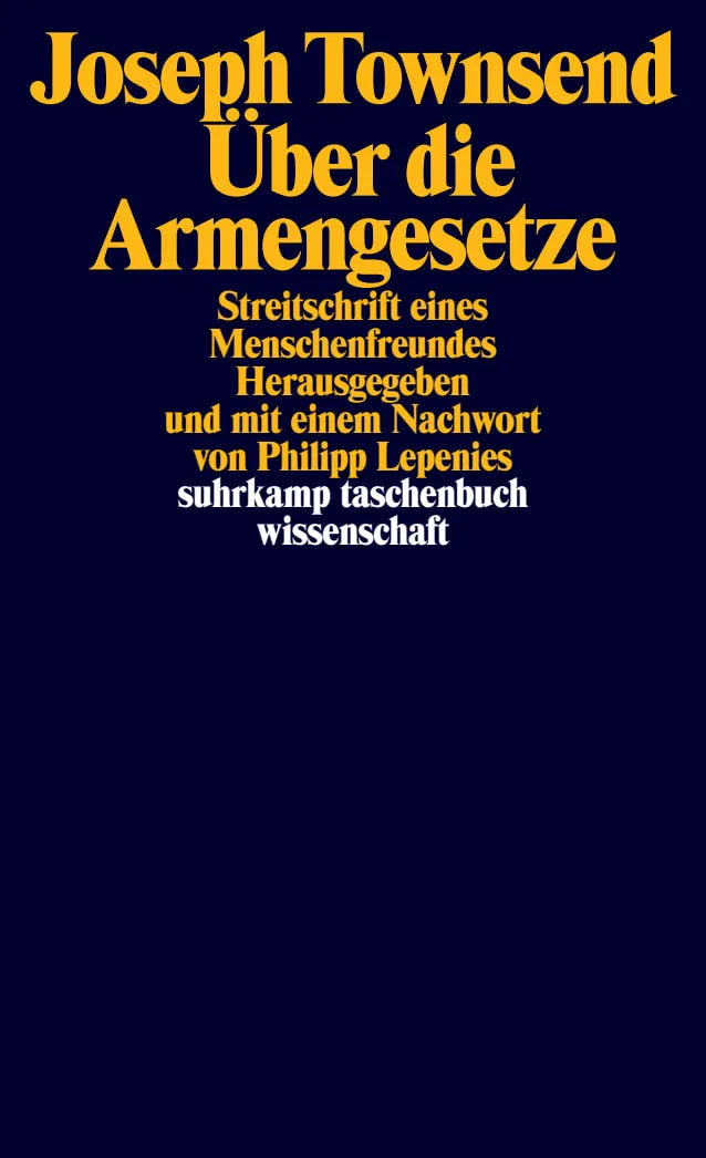 Buchcover von 'Über die Armengesetze' - Taschenbuch von Joseph Townsend