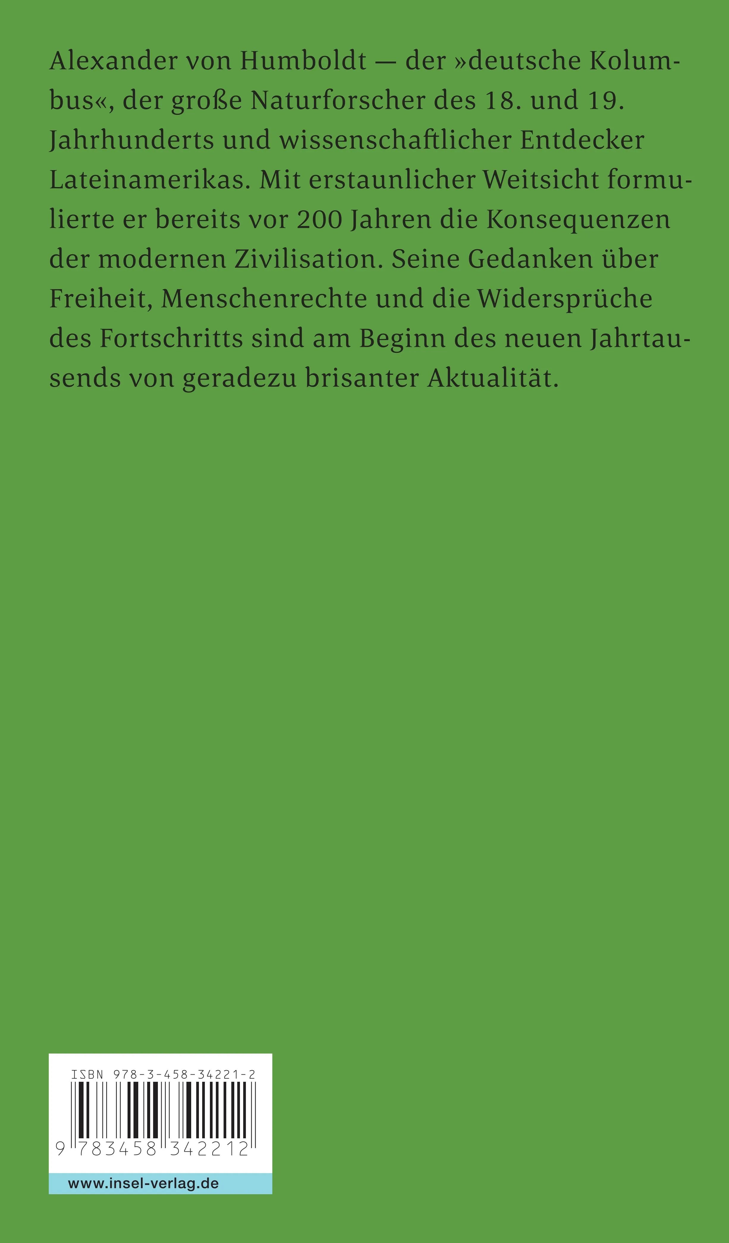Buchrückseite von 'Über die Freiheit des Menschen' mit Klappentext - Taschenbuch