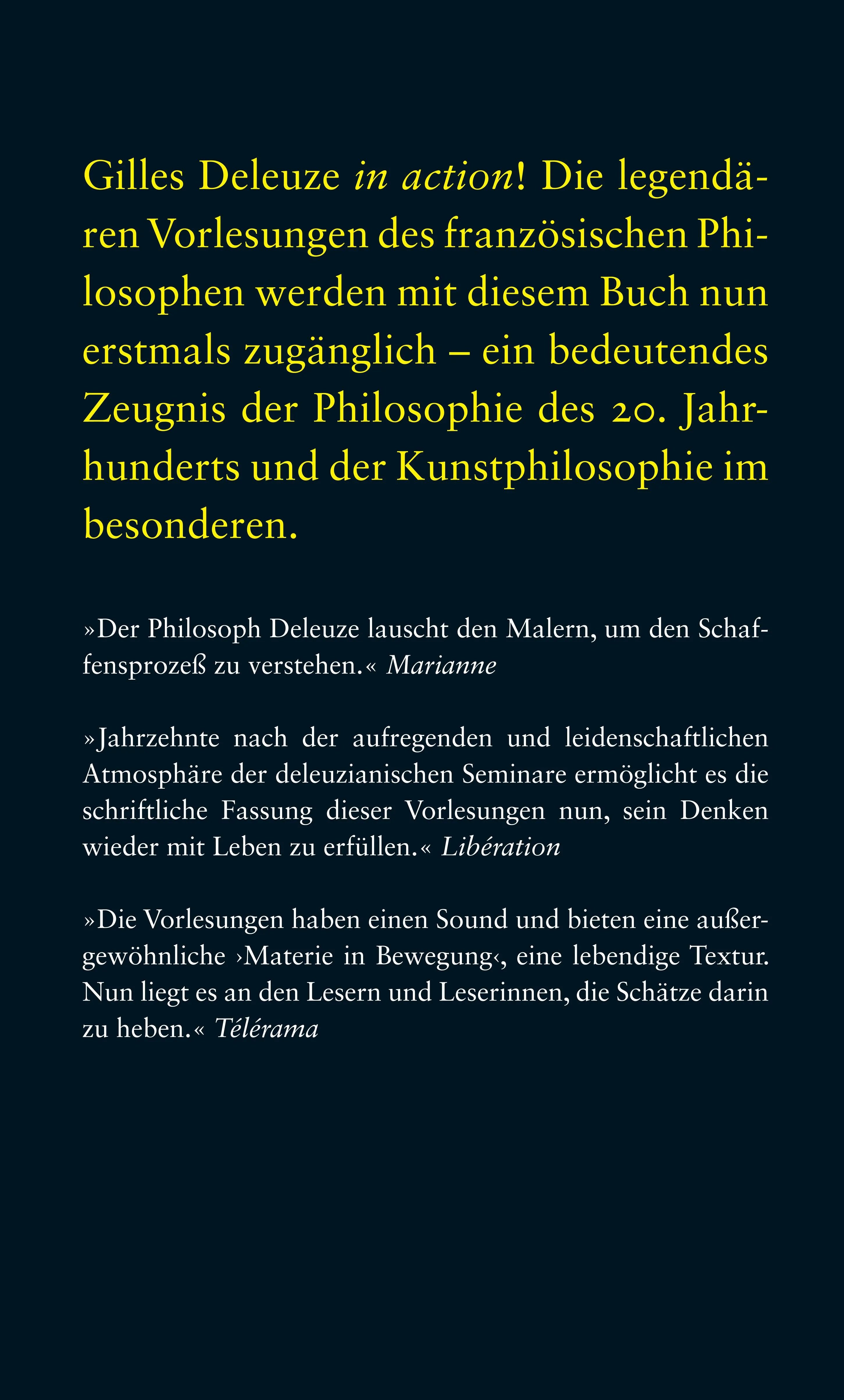 Buchrückseite von 'Über die Malerei' mit Klappentext - Gebundene Ausgabe