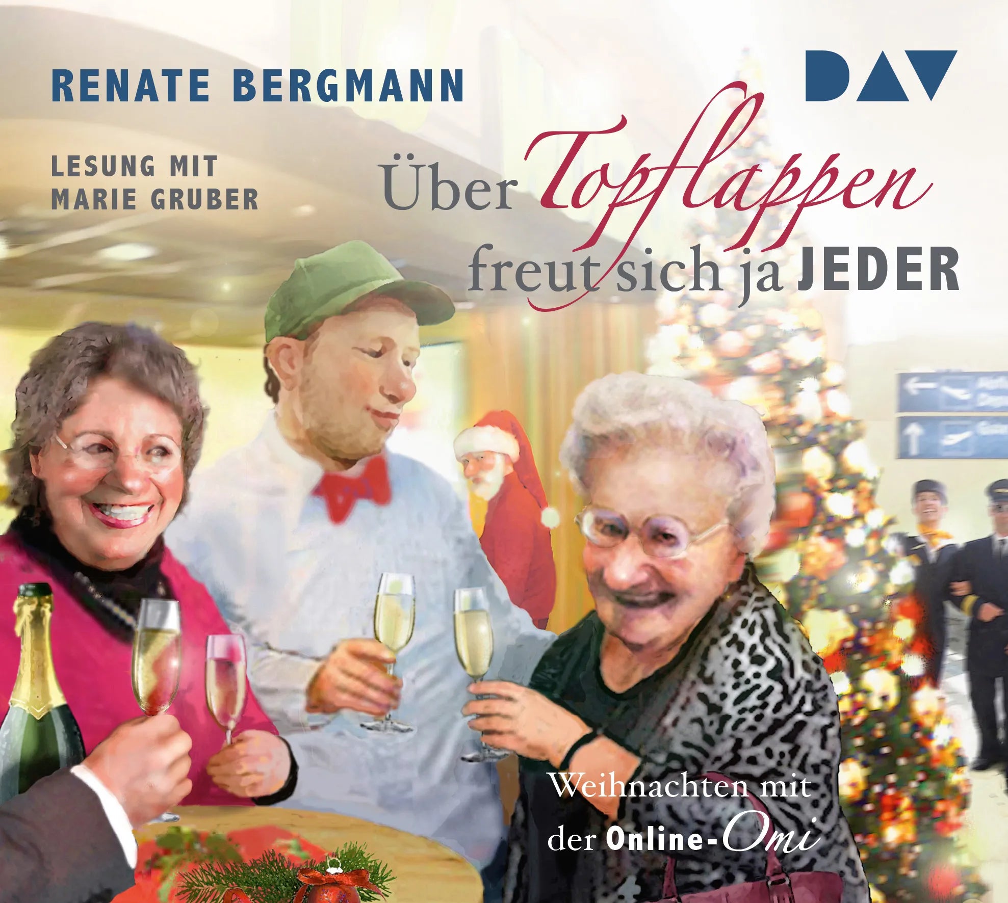 Buchcover von 'Über Topflappen freut sich ja jeder. Weihnachten mit der Online-Omi' - Hörbuch (CD) von Renate Bergmann