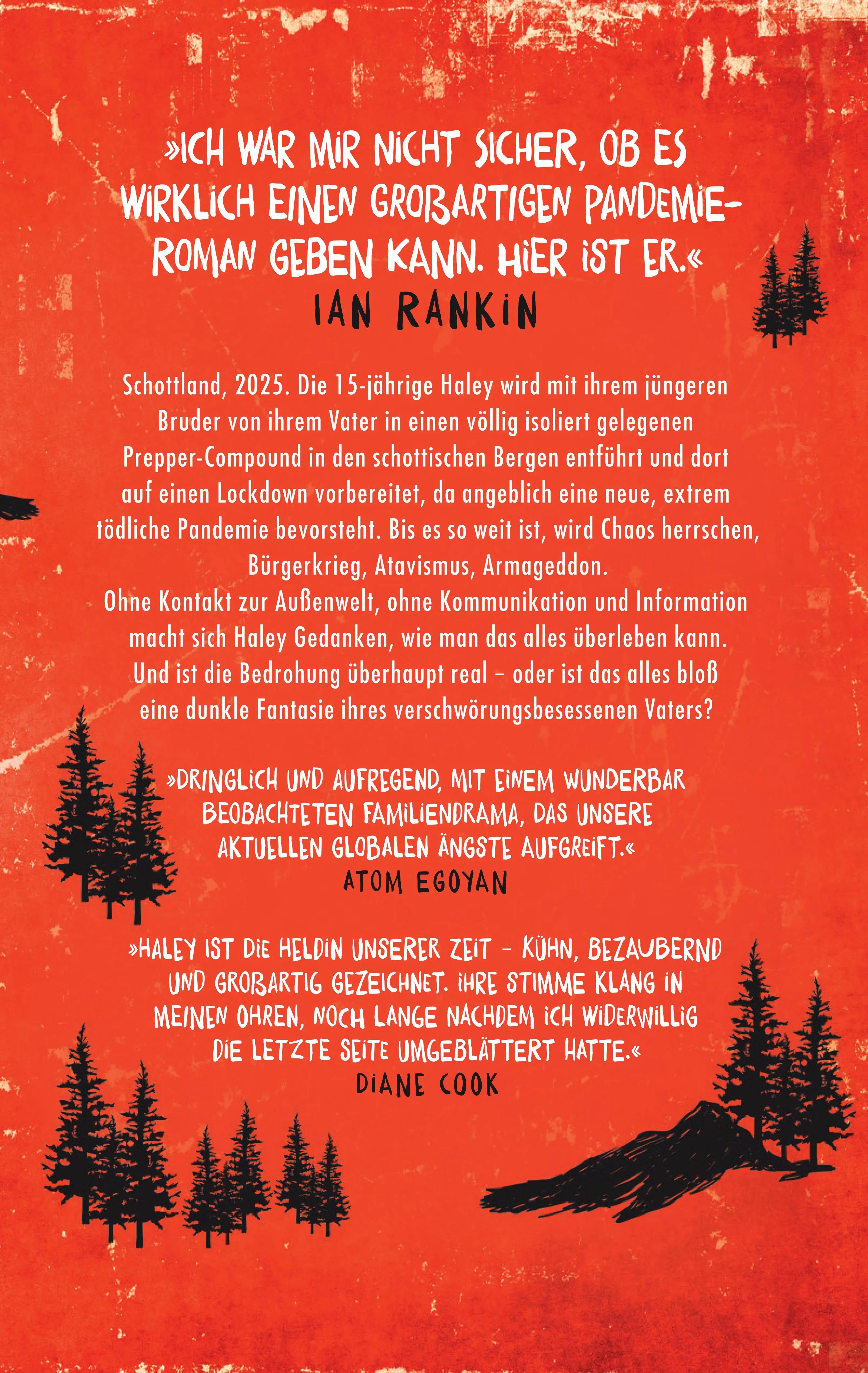 Buchrückseite von 'Überleben ist alles' mit Klappentext - Paperback