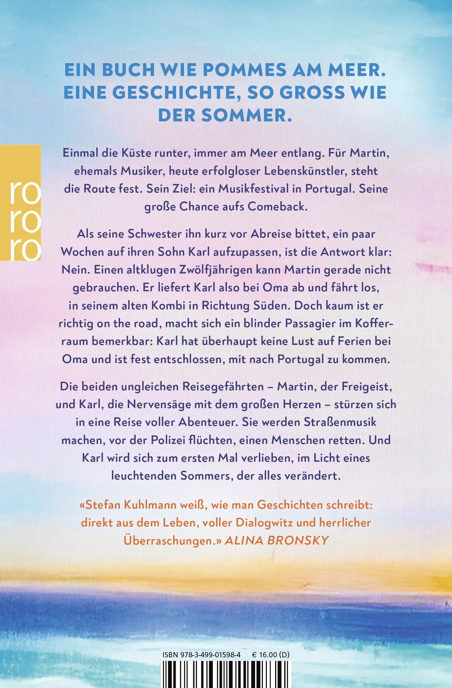 Buchrückseite von 'Umweg zum Sommer' mit Klappentext - Taschenbuch