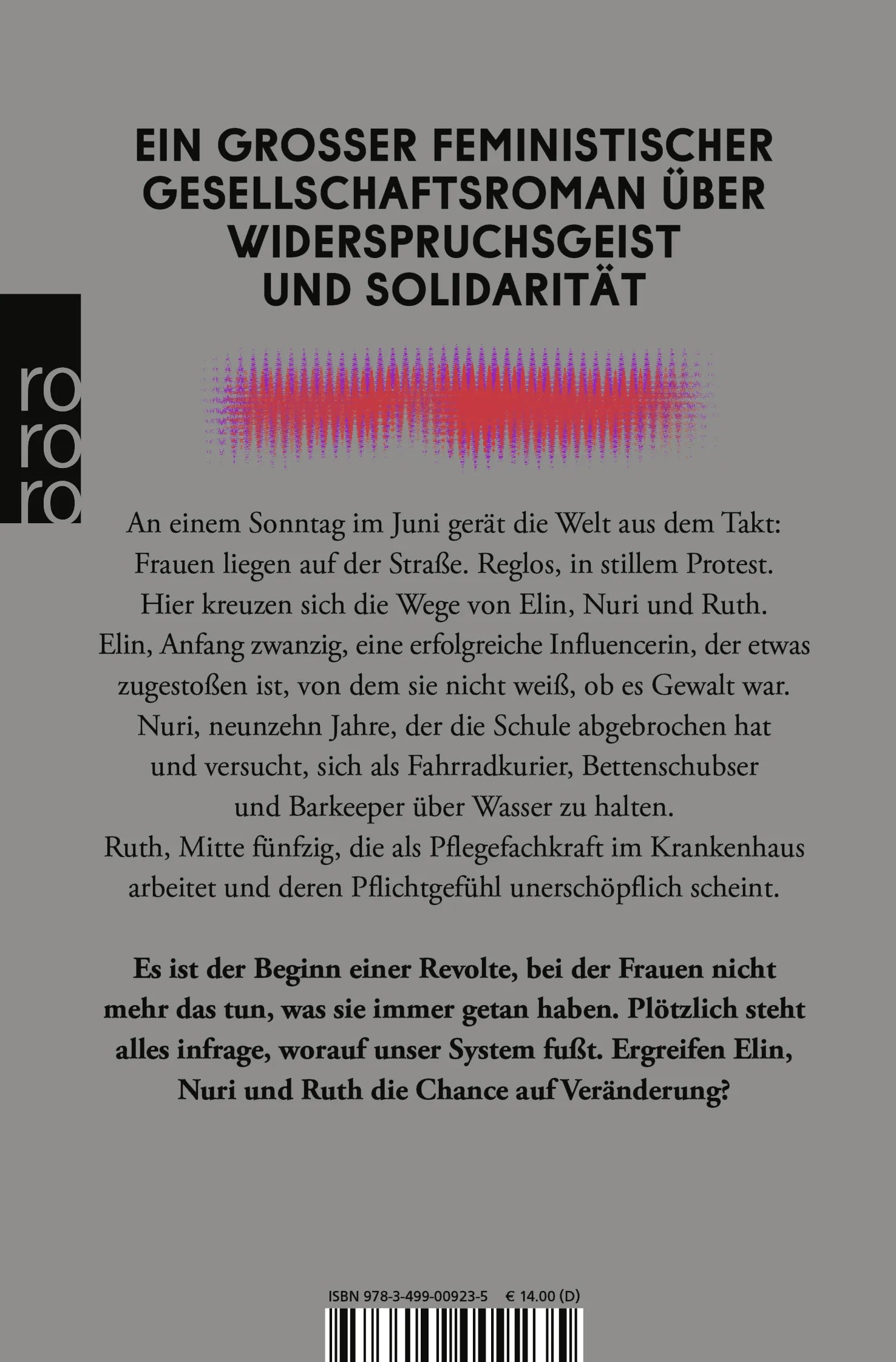 Buchrückseite von 'Und alle so still' mit Klappentext - Taschenbuch