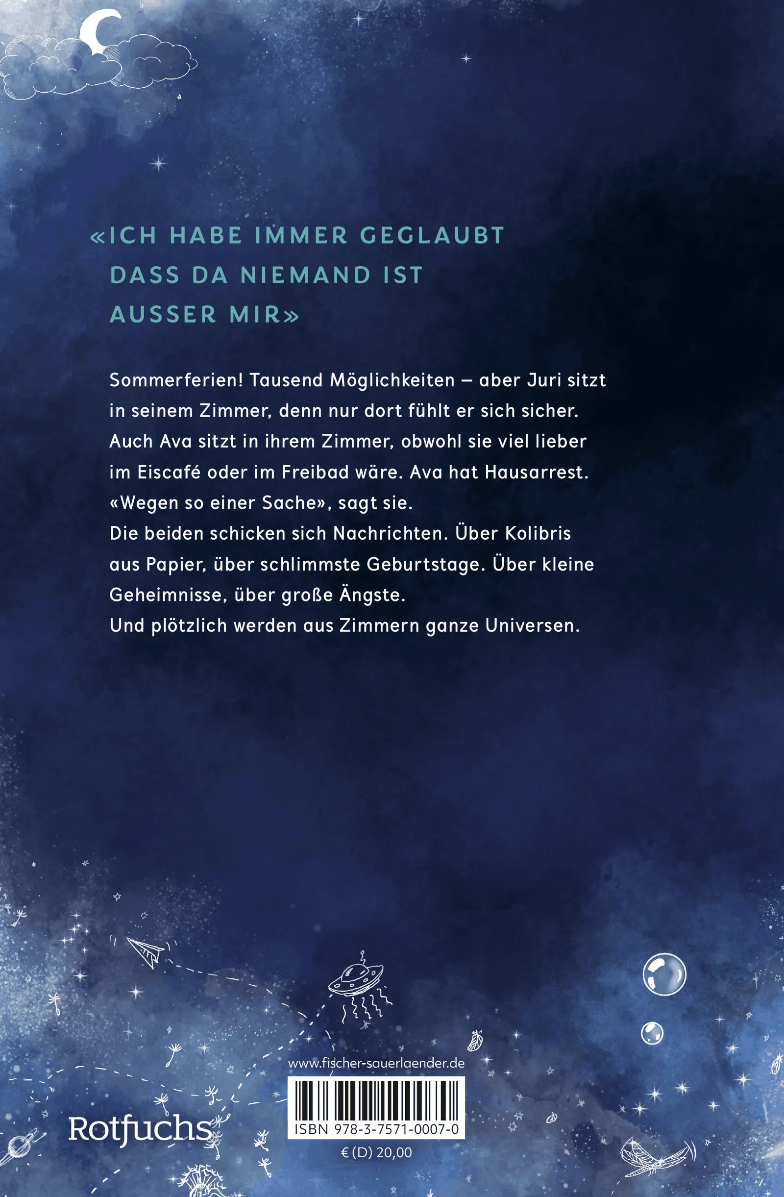 Rückseite: Und die Welt, sie fliegt hoch (Hardcover)