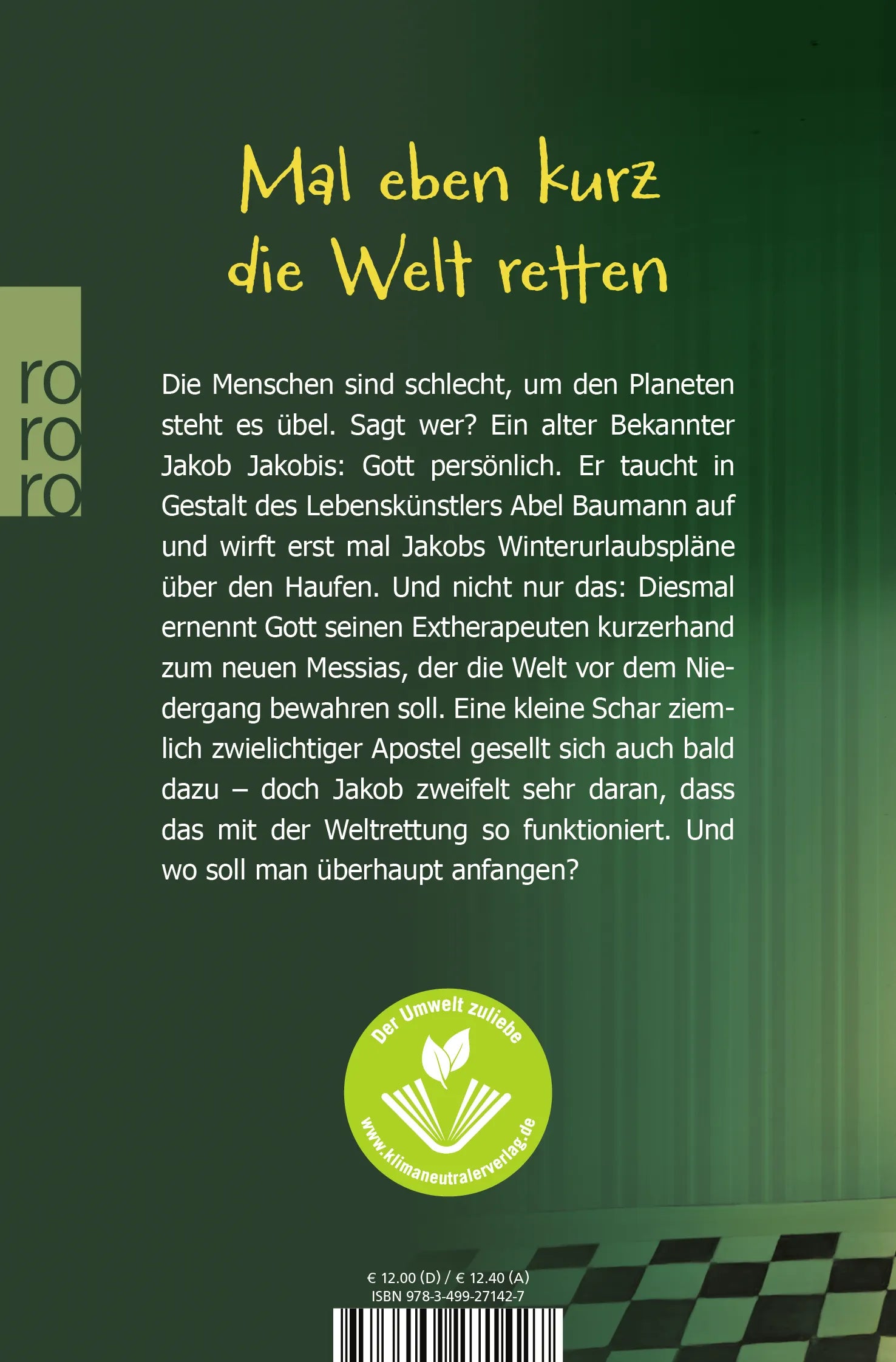 Buchrückseite von 'Und Gott sprach: Du musst mir helfen!' mit Klappentext - Taschenbuch