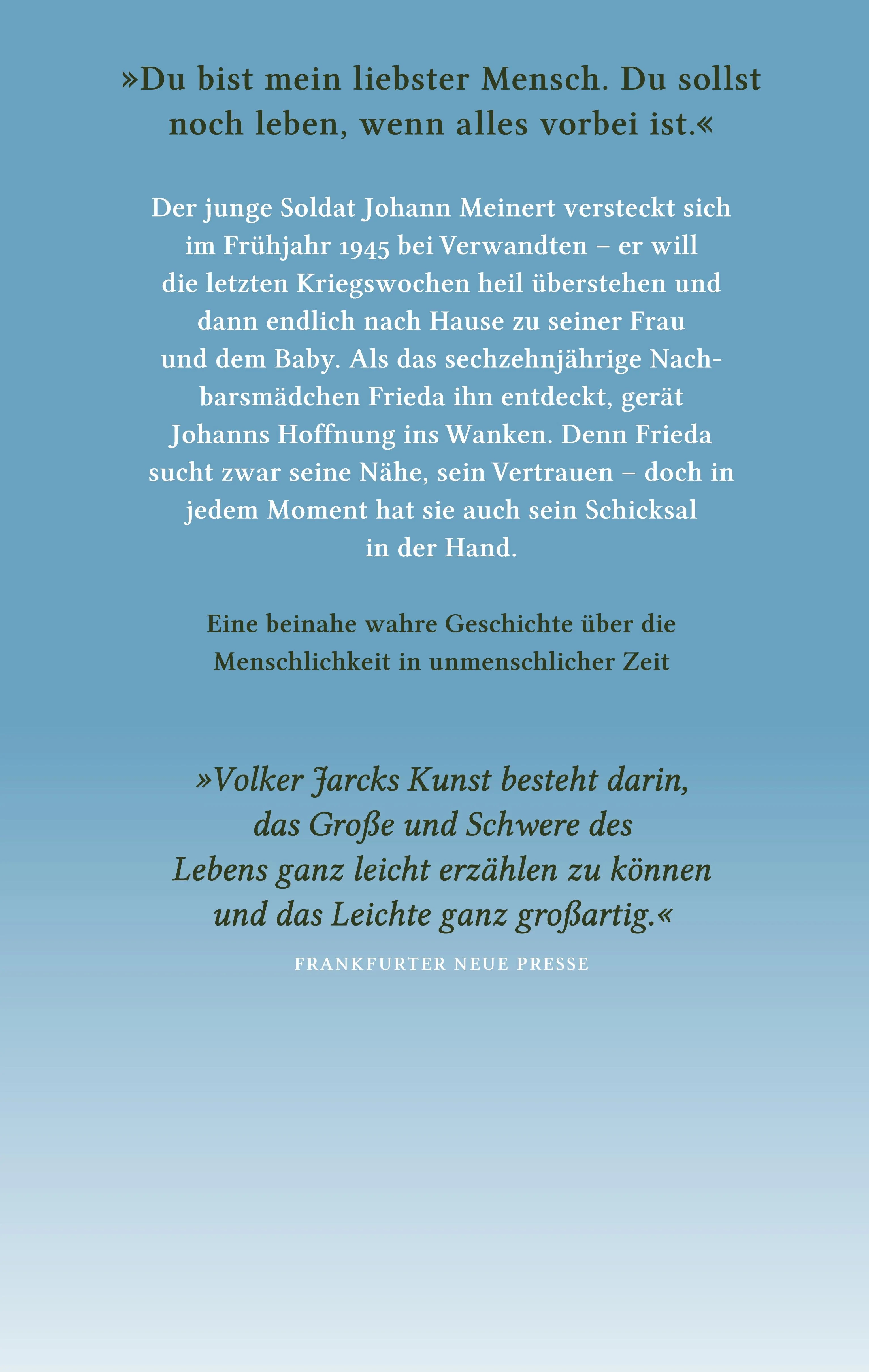 Buchrückseite von 'Und später für immer' mit Klappentext - Gebundene Ausgabe