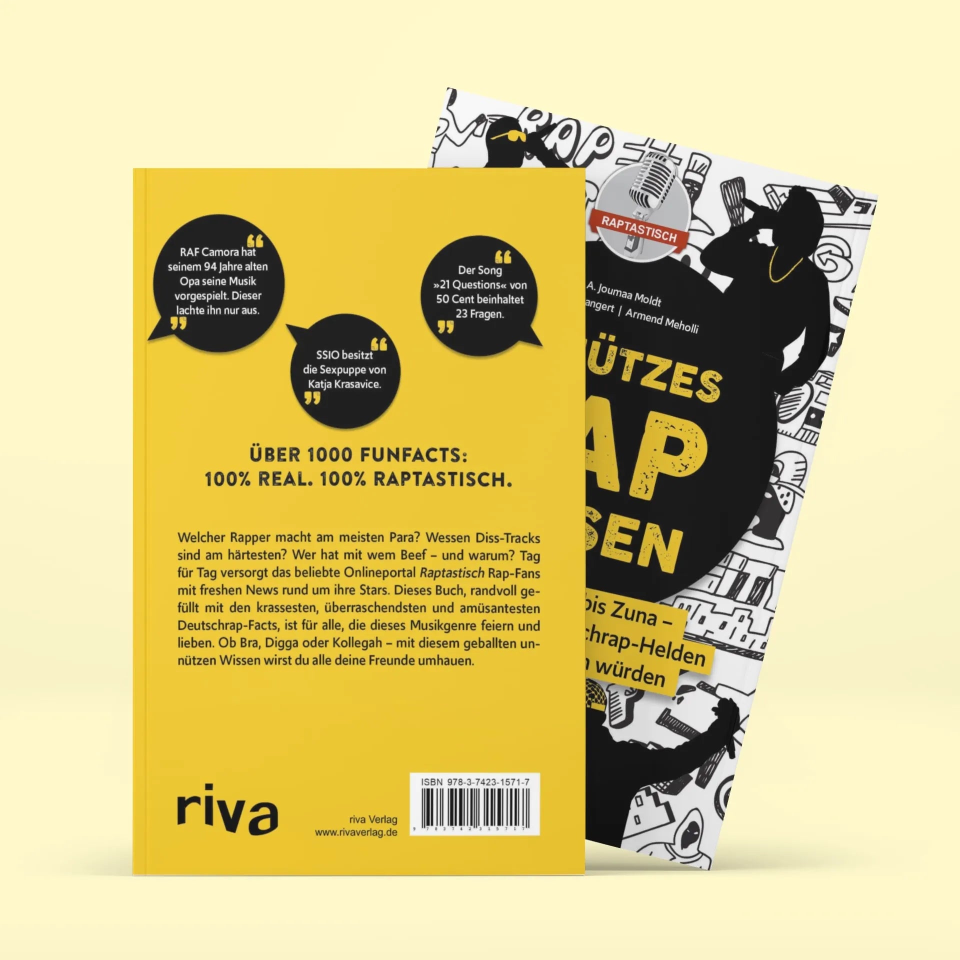 Buchrückseite von 'Unnützes Rap-Wissen' mit Klappentext - Taschenbuch