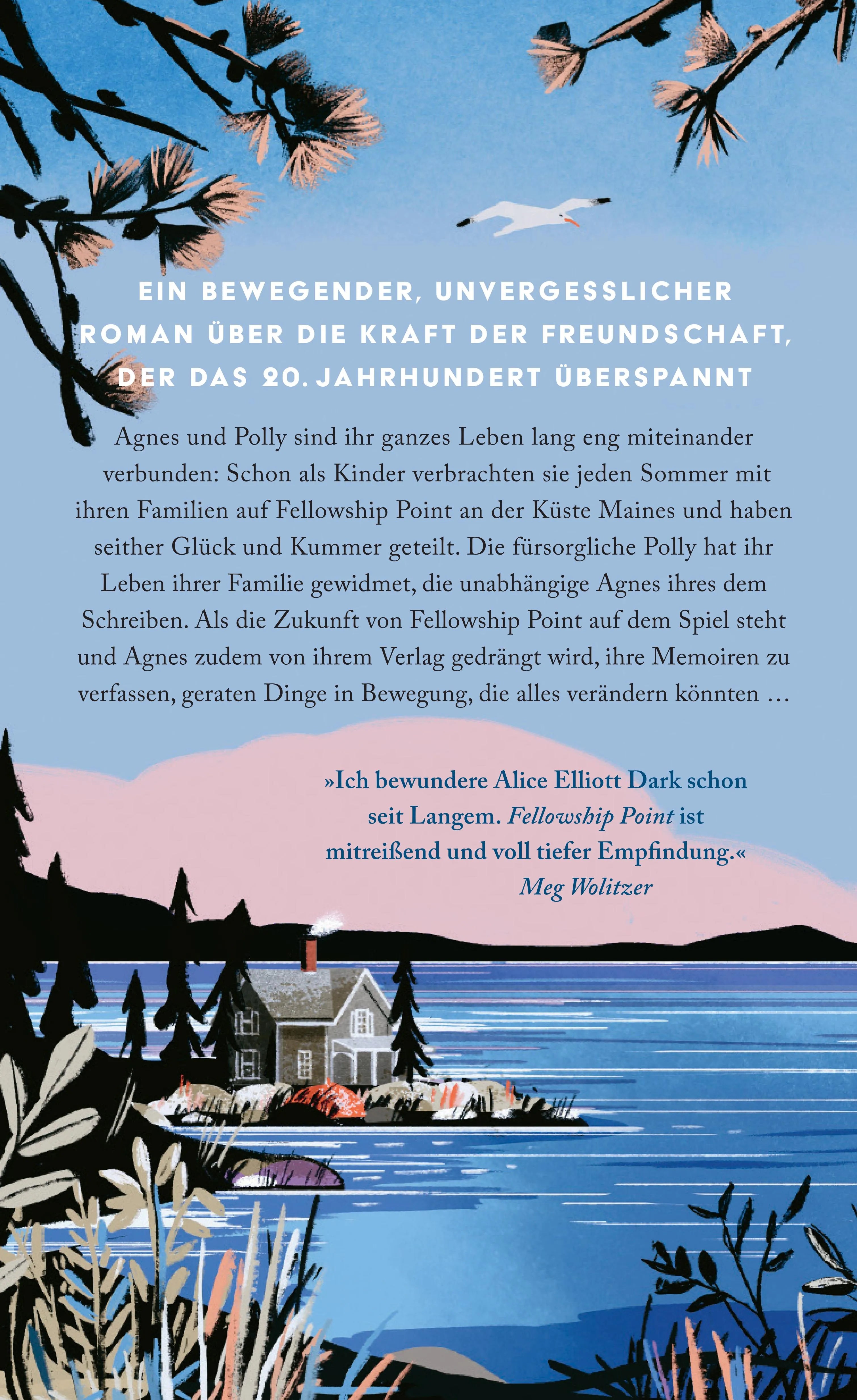 Buchrückseite von 'Unsere Jahre auf Fellowship Point' mit Klappentext - Gebundene Ausgabe