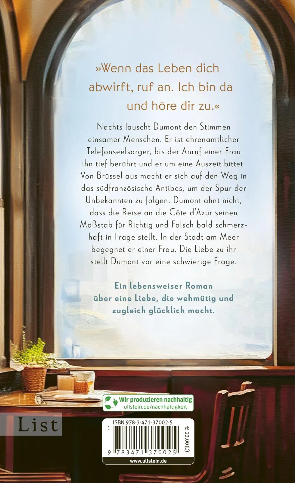 Buchrückseite von 'Unsere Suche nach Zärtlichkeit' mit Klappentext - Gebundene Ausgabe