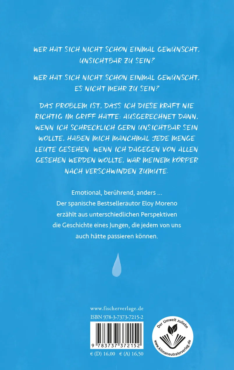 Buchrückseite von 'Unsichtbar' mit Klappentext - Paperback