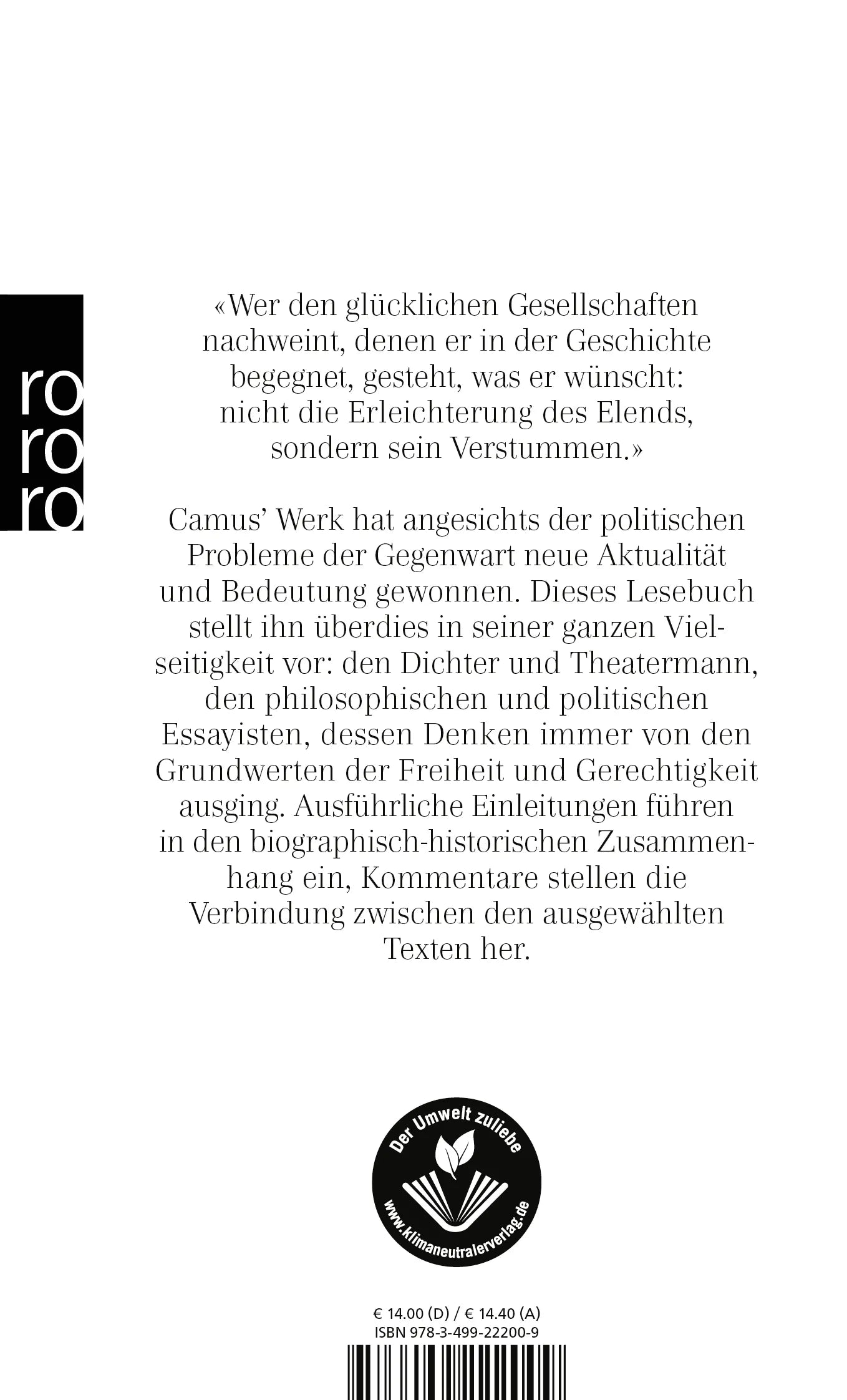 Buchrückseite von 'Unter dem Zeichen der Freiheit' mit Klappentext - Taschenbuch