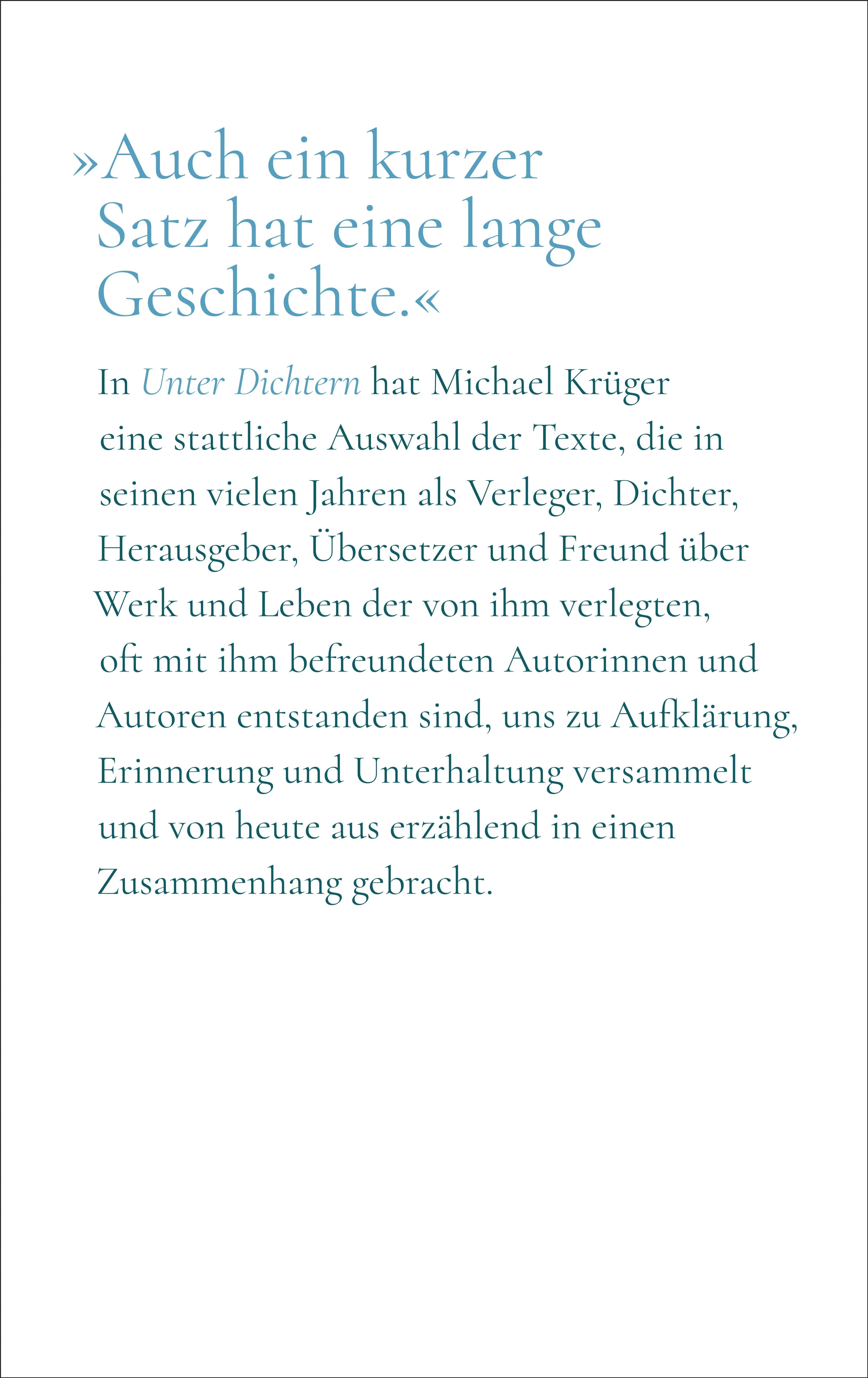 Rückseite: Unter Dichtern (Hardcover)