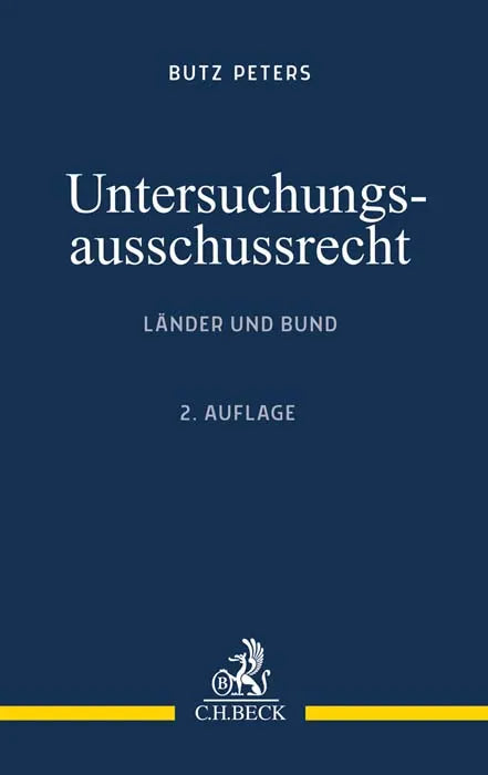 Buchcover von 'Untersuchungsausschussrecht' - Taschenbuch von Butz Peters