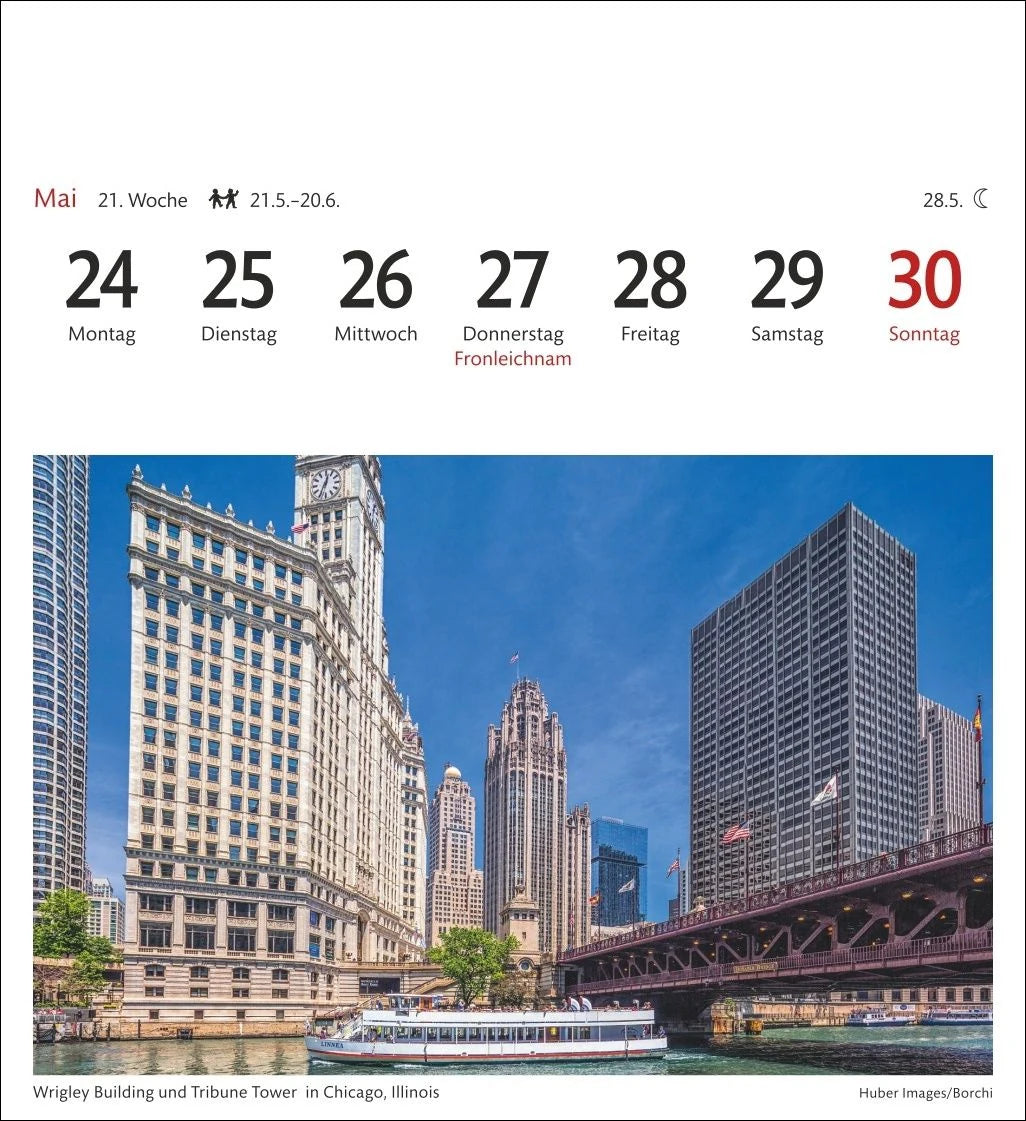 USA Sehnsuchtskalender 2027 - Wochenkalender mit 53 Postkarten – Ansicht