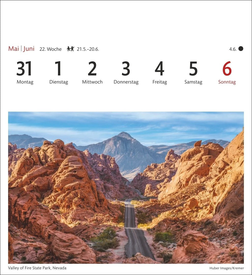 USA Sehnsuchtskalender 2027 - Wochenkalender mit 53 Postkarten – Ansicht