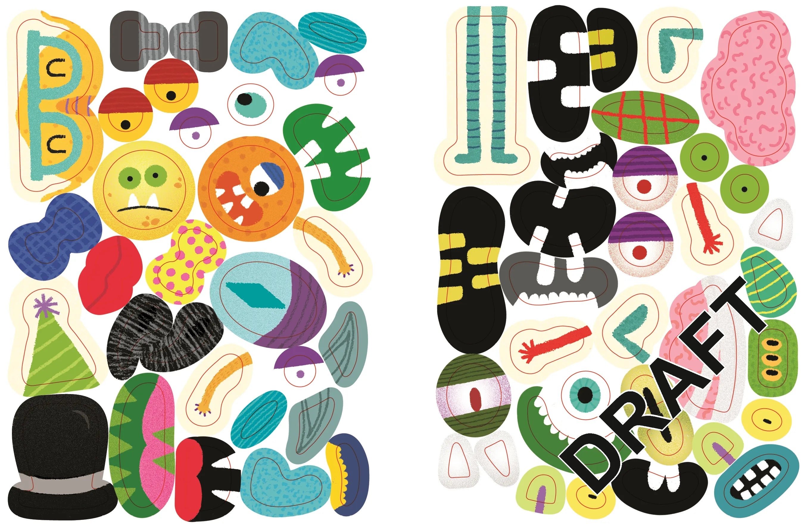 Detailansicht: Usborne Minis - Sticker-Kreativbuch: Monster-Gesichter (Taschenbuch)