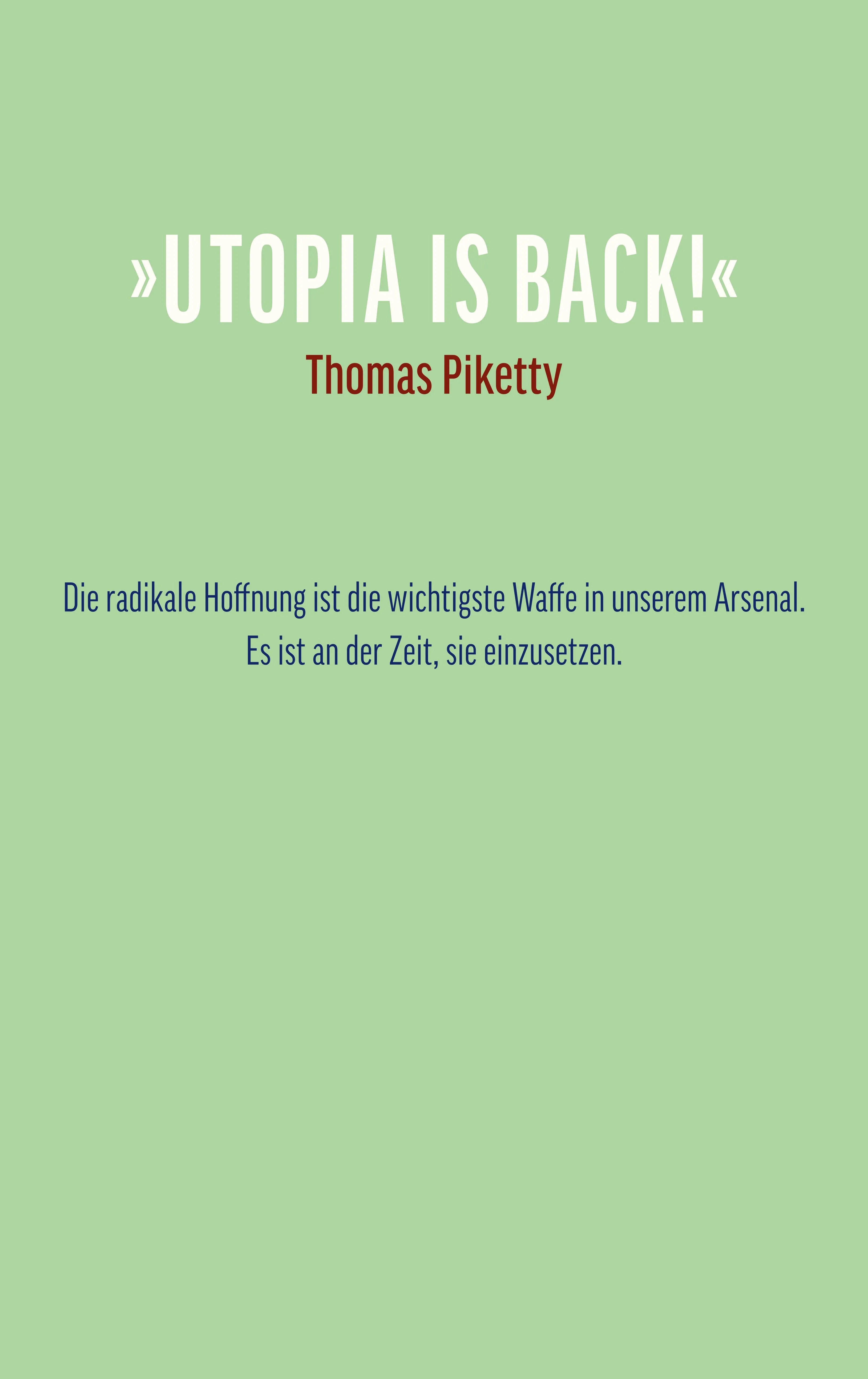 Buchrückseite von 'Utopien für den Alltag' mit Klappentext - Gebundene Ausgabe