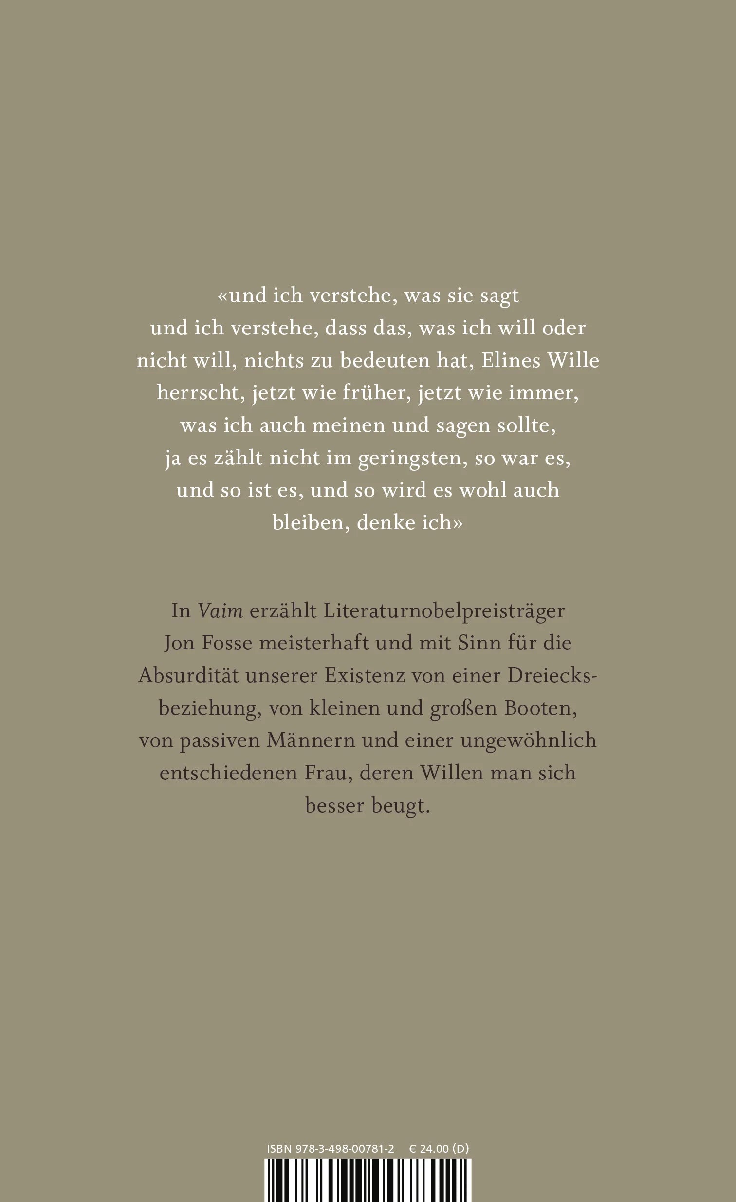 Buchrückseite von 'Vaim' mit Klappentext - Gebundene Ausgabe