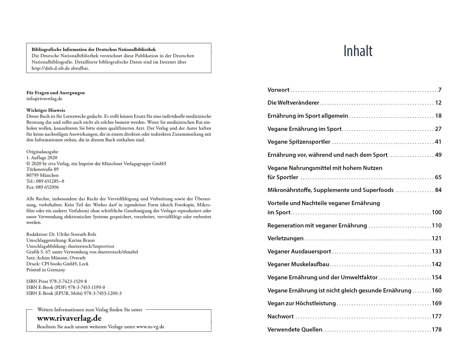Innenansicht von 'Vegan zur Höchstleistung' - Taschenbuch
