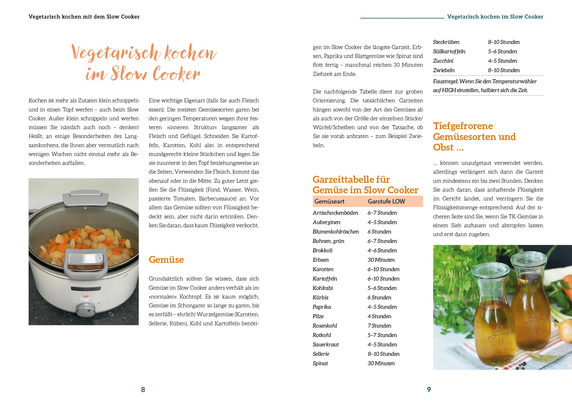 Innenansicht von 'Vegetarisch kochen mit dem Slow Cooker' - Gebundene Ausgabe