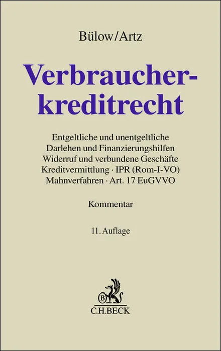 Buchcover von 'Verbraucherkreditrecht' - Gebundene Ausgabe von Peter Bülow