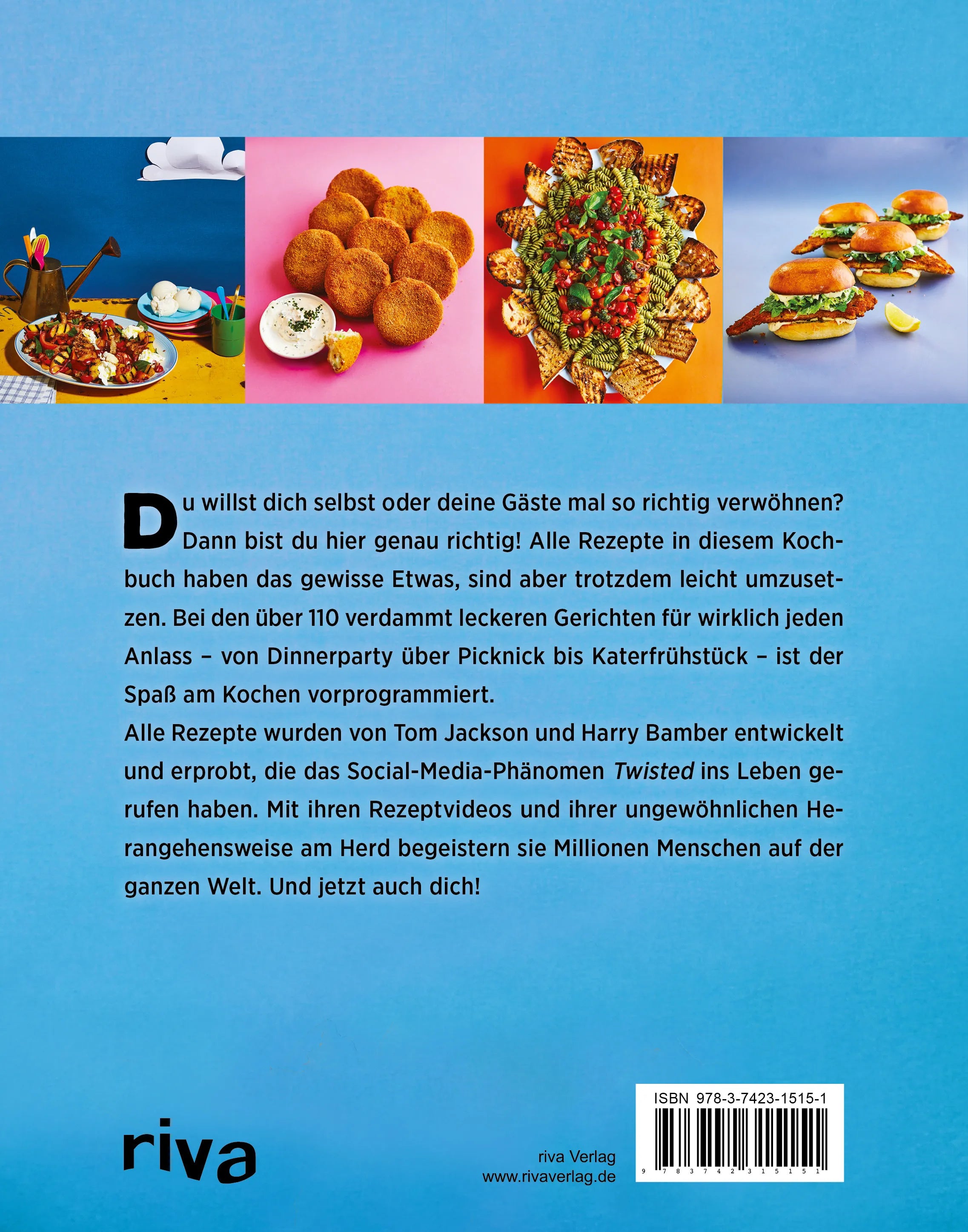 Buchrückseite von 'Verdammt geiles Essen' mit Klappentext - Gebundene Ausgabe