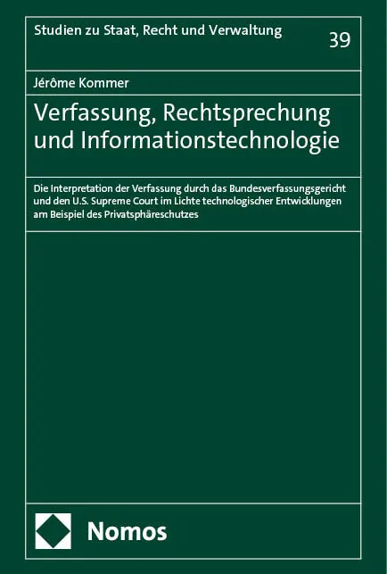 Cover: Verfassung, Rechtsprechung und Informationstechnologie (E-Book) von Jérôme Kommer