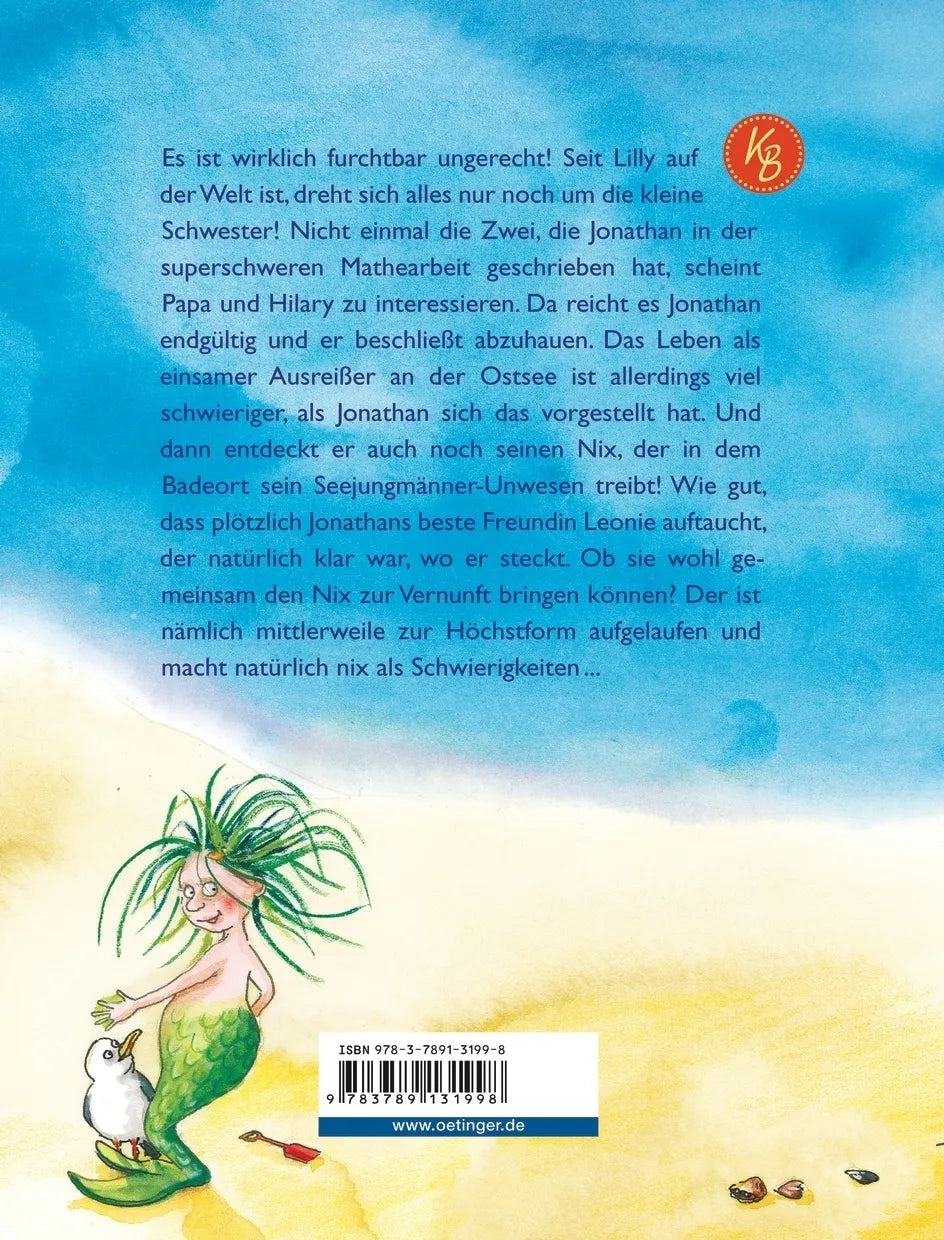 Buchrückseite von 'Verflixt - ein Nix! 3. Nix wie weg!' mit Klappentext - Gebundene Ausgabe