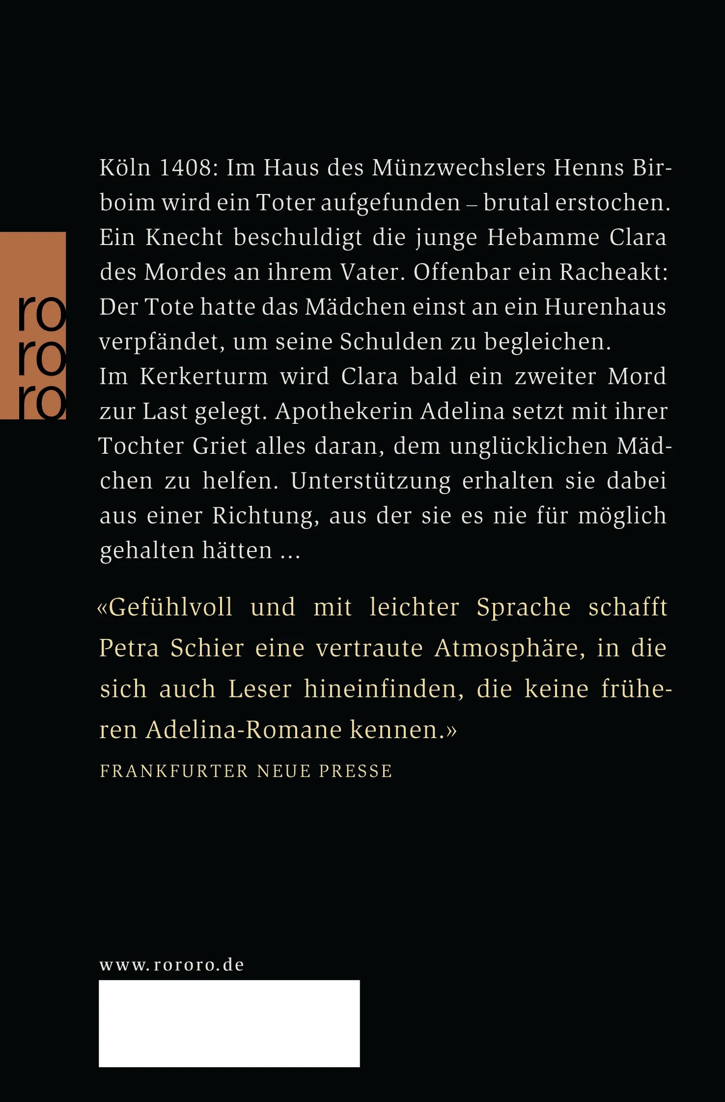 Buchrückseite von 'Vergeltung im Münzhaus' mit Klappentext - Taschenbuch