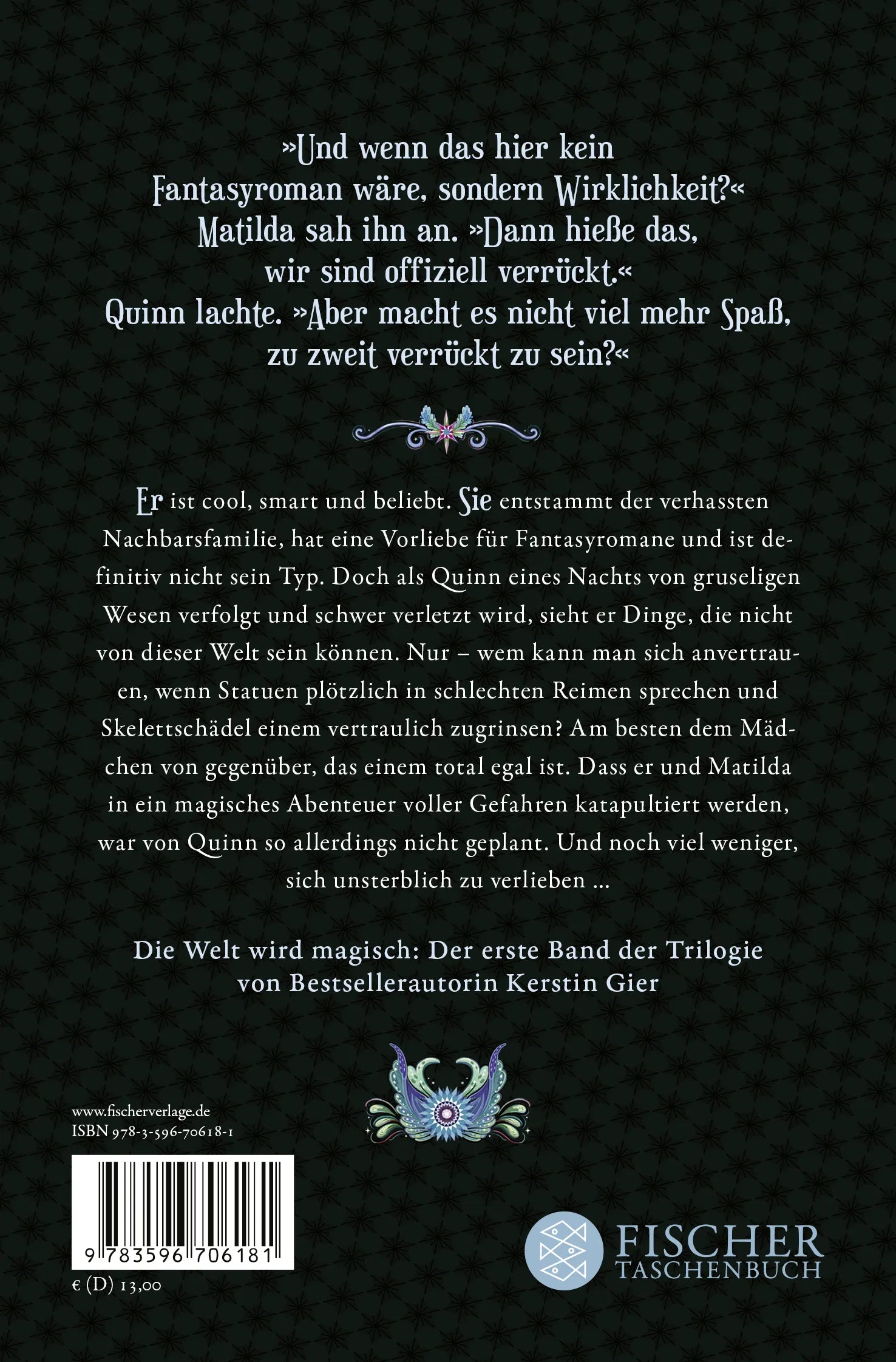 Buchrückseite von 'Vergissmeinnicht - Was man bei Licht nicht sehen kann' mit Klappentext - Taschenbuch