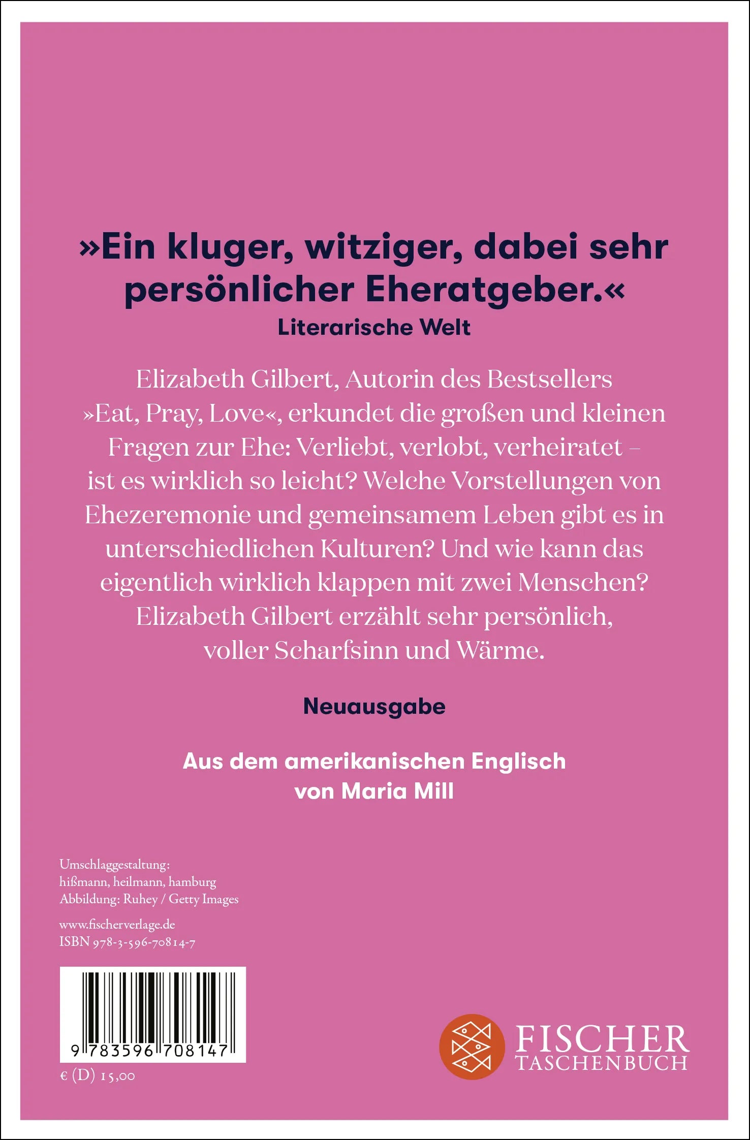 Buchrückseite von 'Verliebt Verlobt Verheiratet' mit Klappentext - Taschenbuch