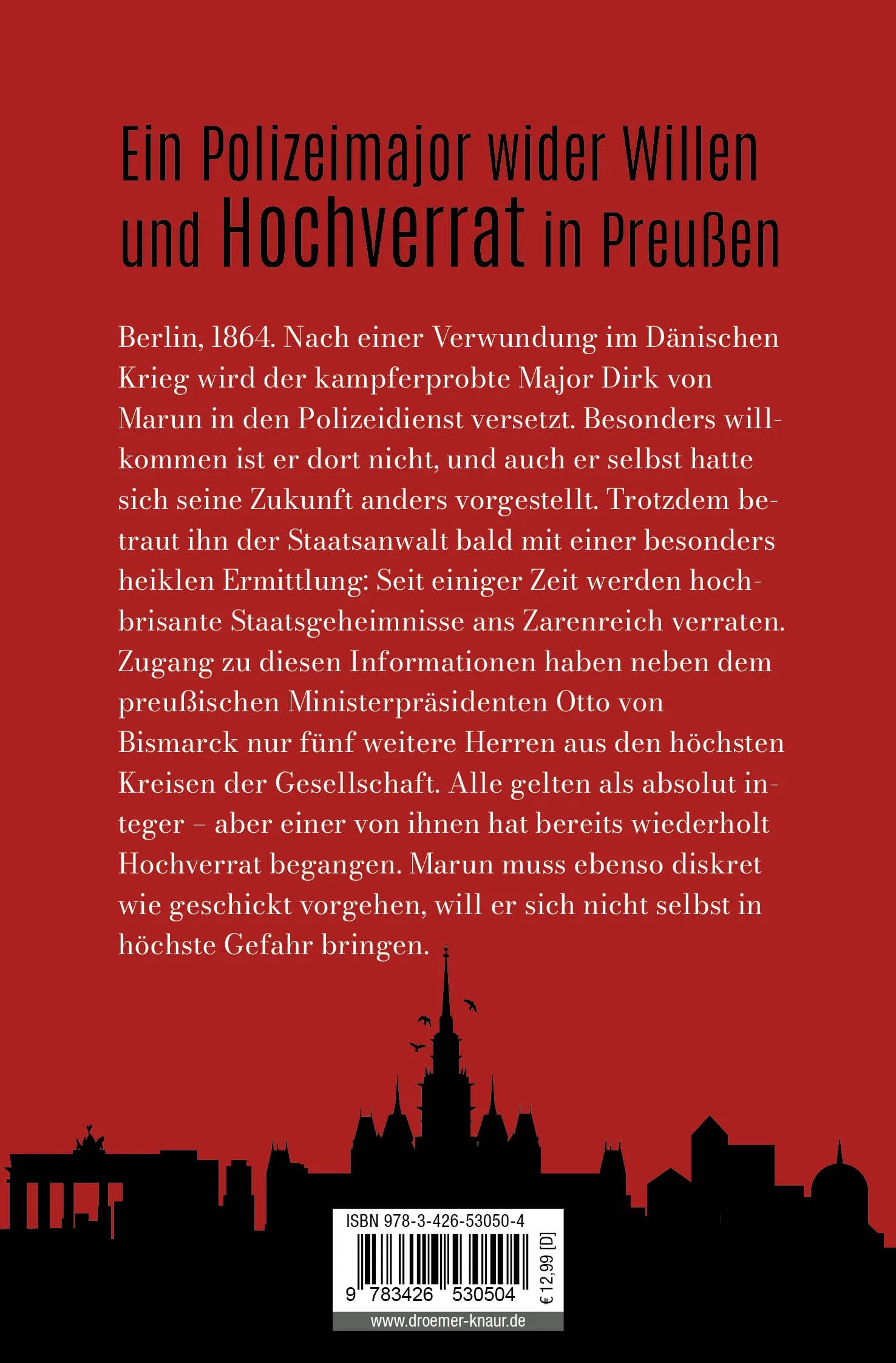 Buchrückseite von 'Verrat in höchsten Kreisen' mit Klappentext - Taschenbuch