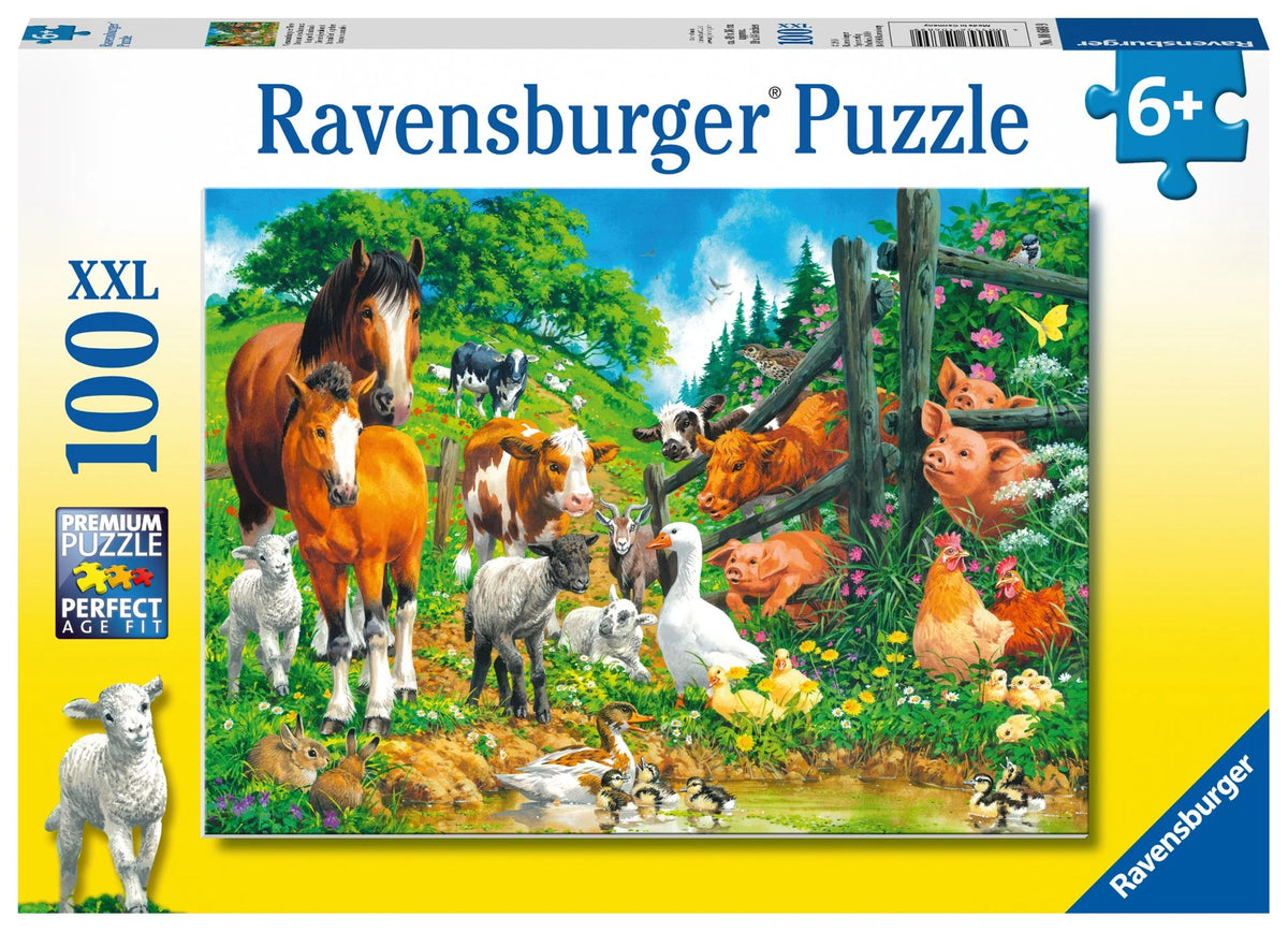 Kinderpuzzle: Kinderpuzzle 100 XXL Teile - Versammlung der Tiere