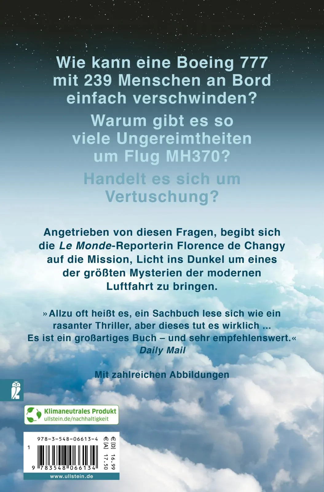 Buchrückseite von 'Verschwunden' mit Klappentext - Taschenbuch