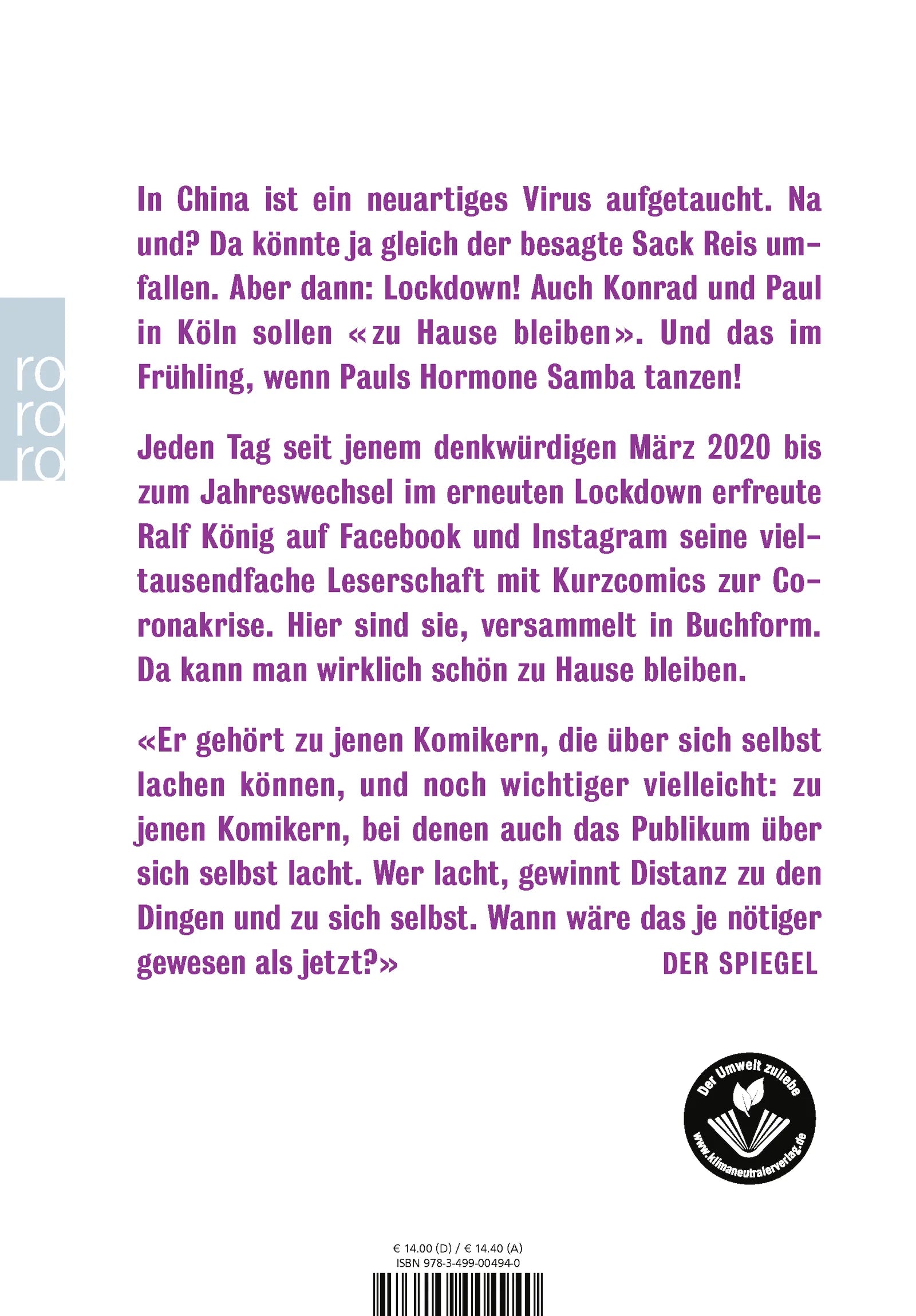 Buchrückseite von 'Vervirte Zeiten' mit Klappentext - Taschenbuch