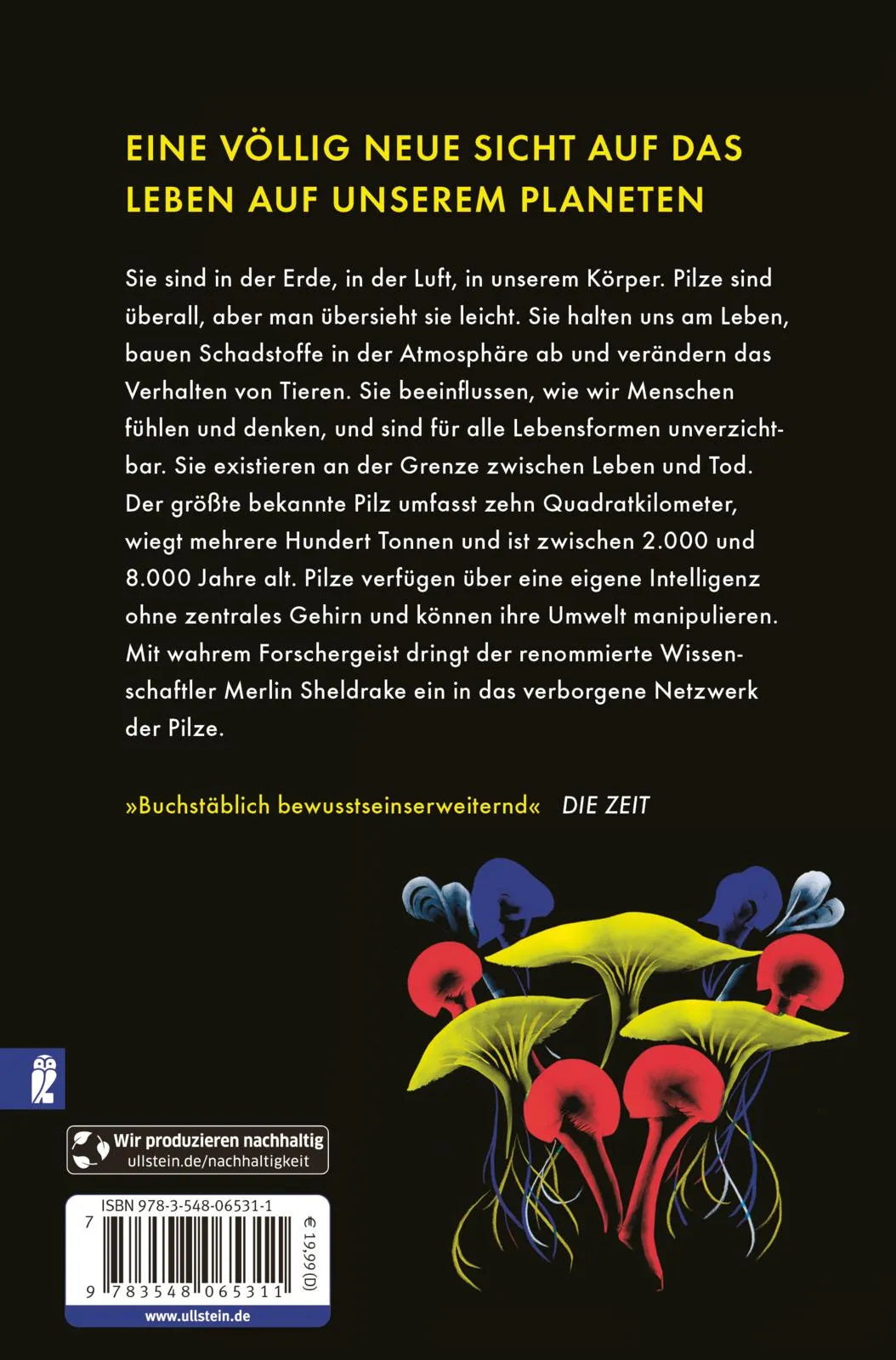 Buchrückseite von 'Verwobenes Leben' mit Klappentext - Taschenbuch