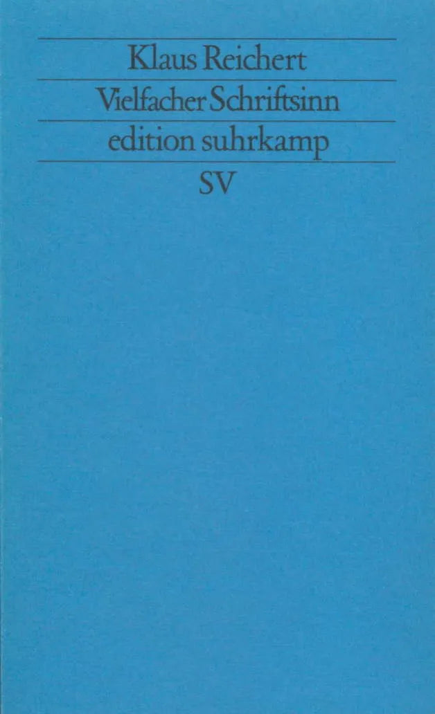 Buchcover von 'Vielfacher Schriftsinn' - Taschenbuch von Klaus Reichert