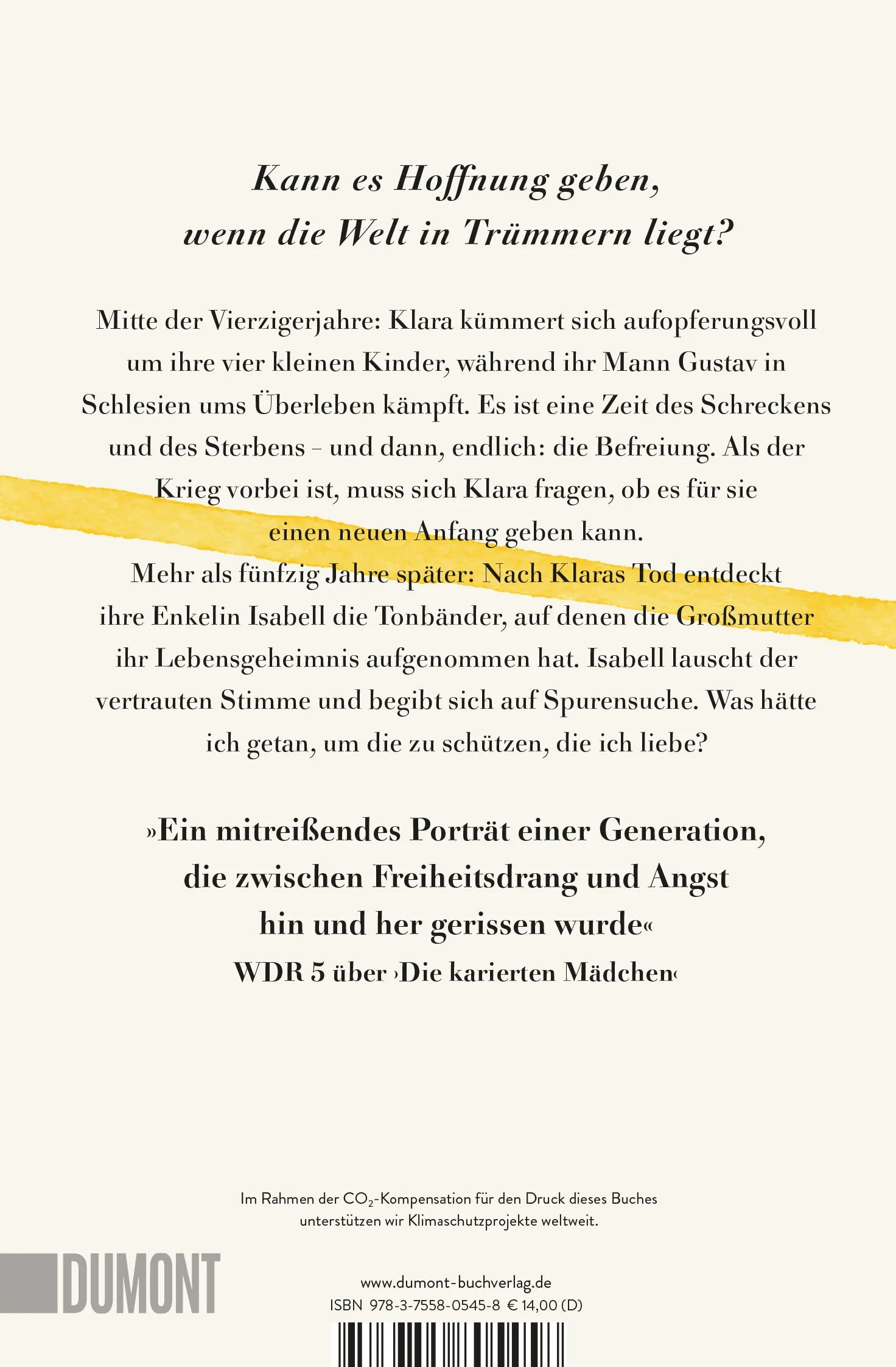 BuchrÃ¼ckseite von 'Vielleicht können wir glücklich sein' mit Klappentext - Taschenbuch
