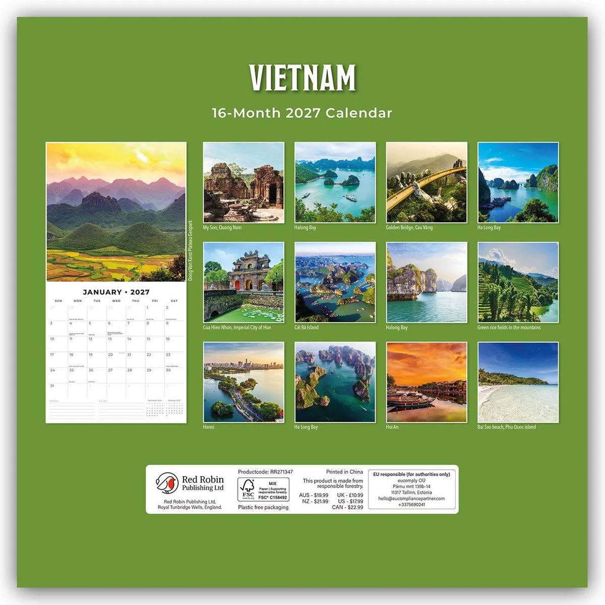 Vietnam 2027 – 16-Monatskalender – Ansicht